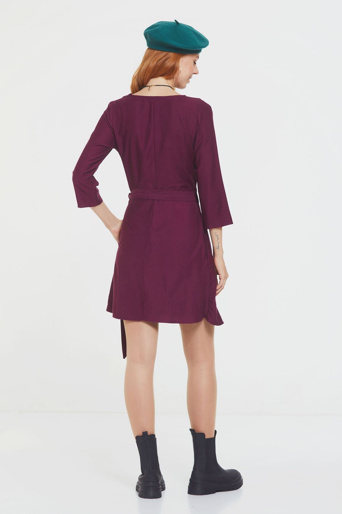 Short Wrap Dress Purple