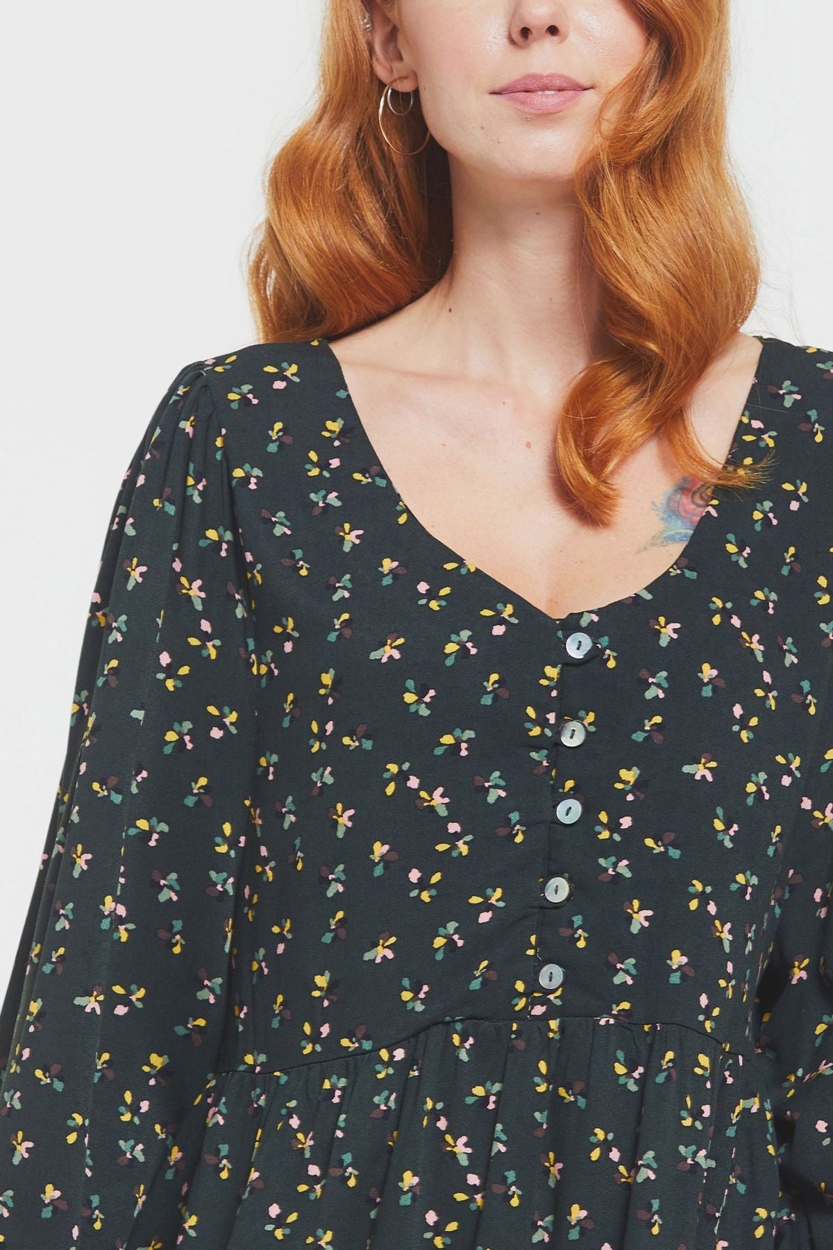 Long Sleeve Mini Fall Dress Green