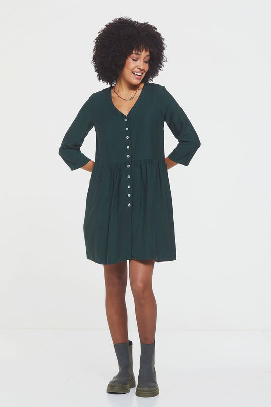 Mini Casual Boho Dress Green