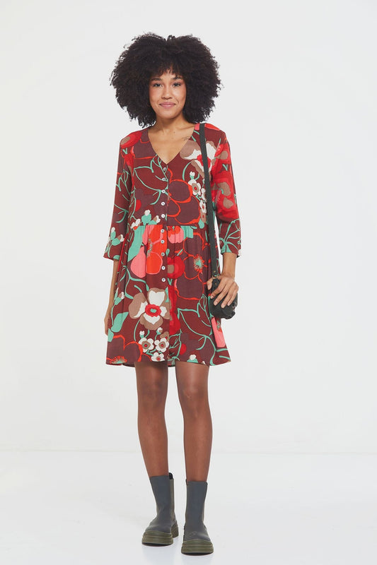 Mini Casual Boho Dress Red