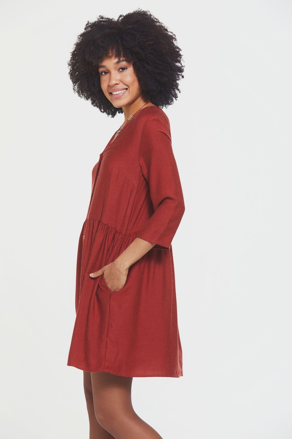 Mini Casual Boho Dress Orange
