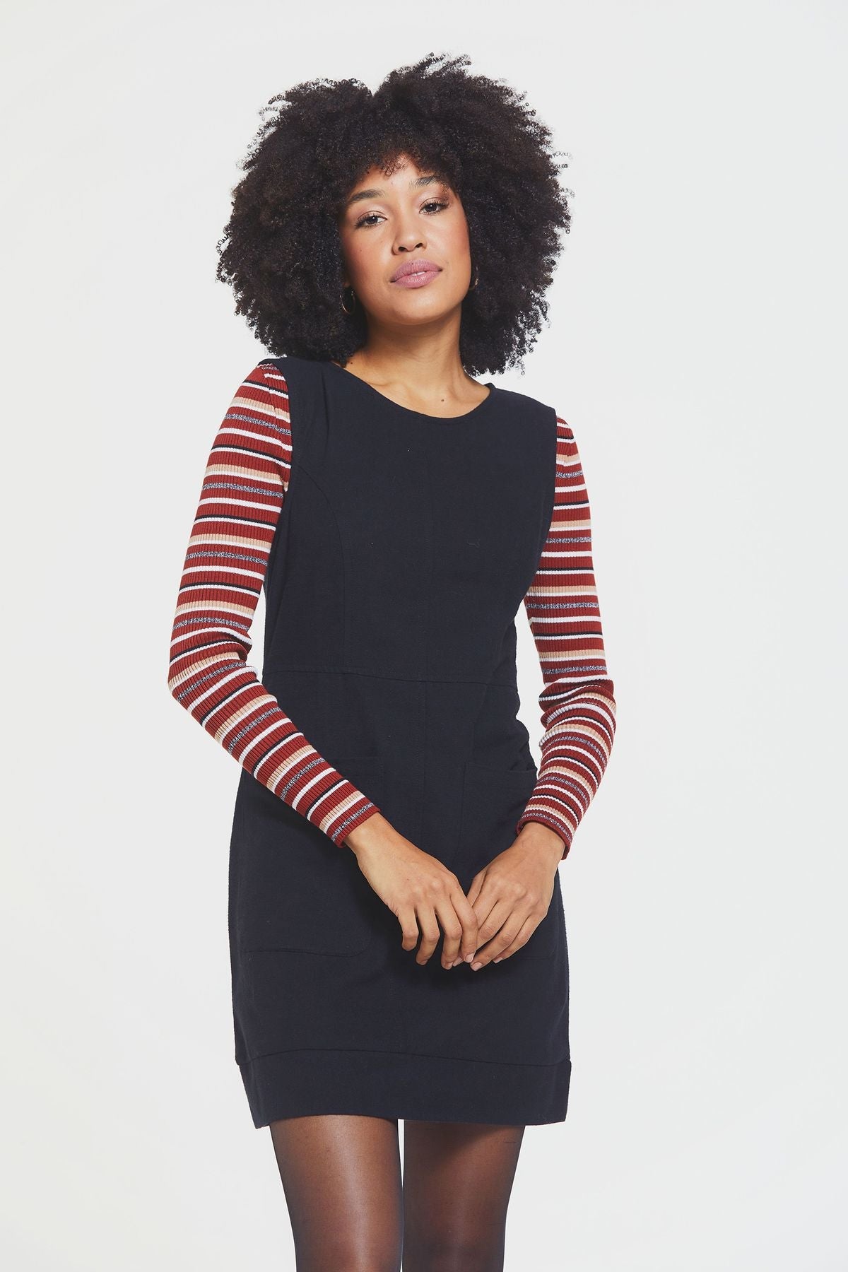Short Cotton Sleeveless Dress Black