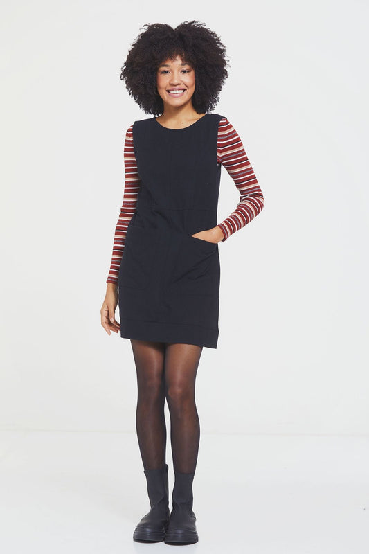 Short Cotton Sleeveless Dress Black