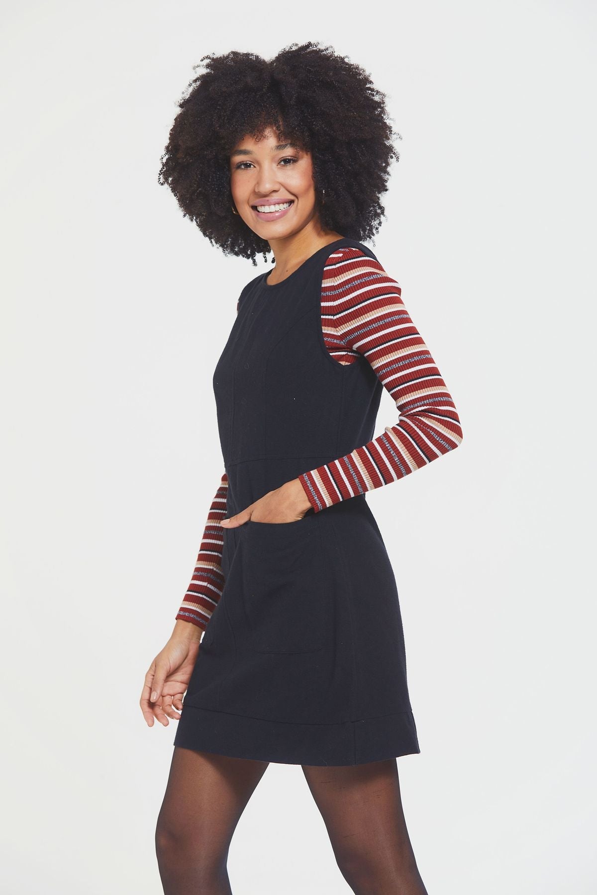 Short Cotton Sleeveless Dress Black