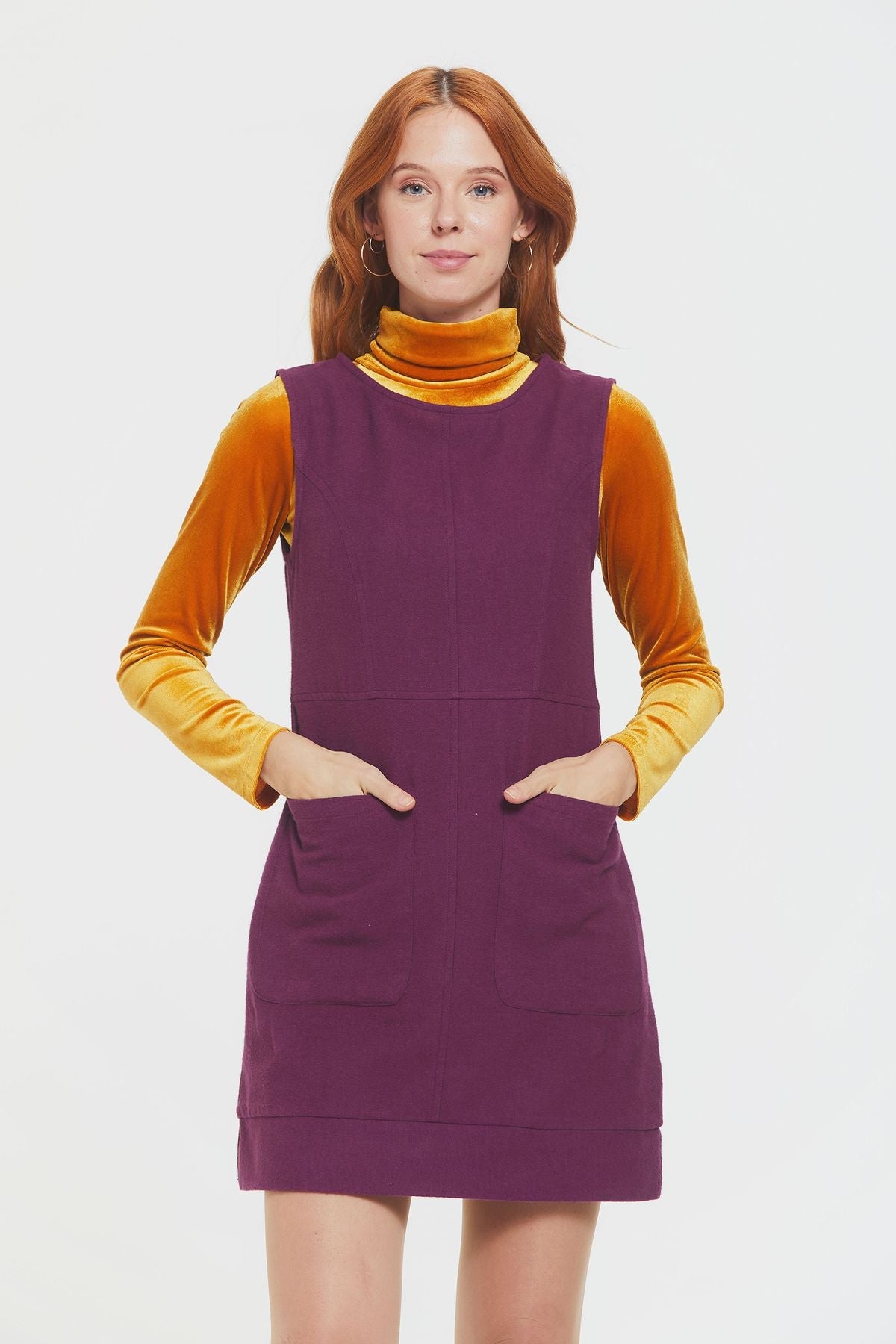Short Cotton Sleeveless Dress Purple