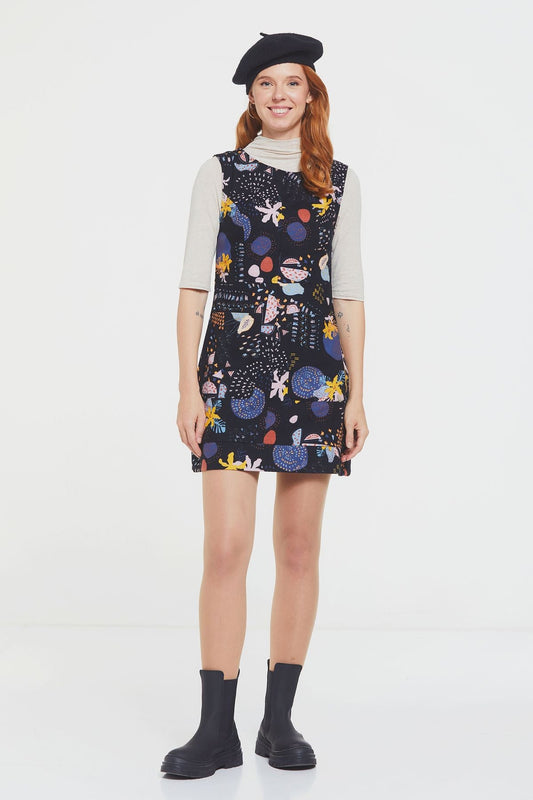 Short Cotton Sleeveless Dress Multi