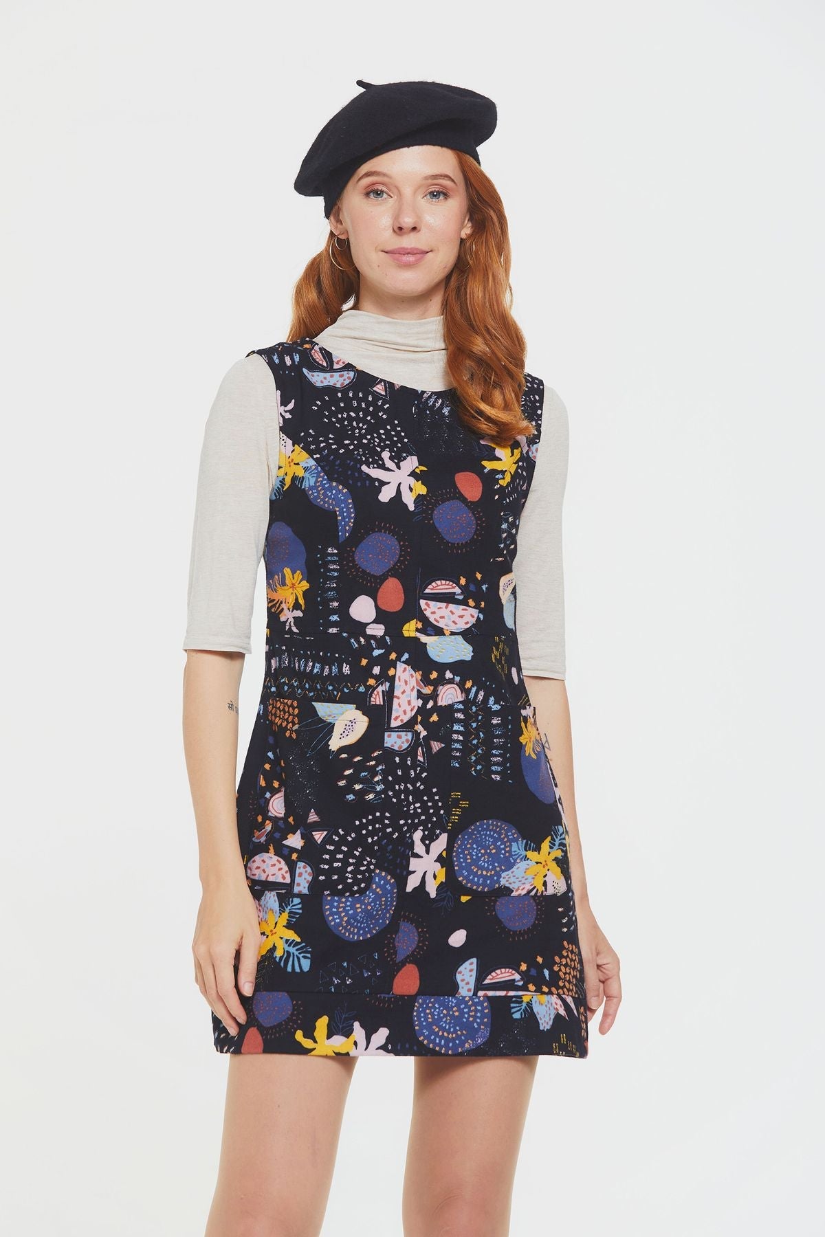Short Cotton Sleeveless Dress Multi