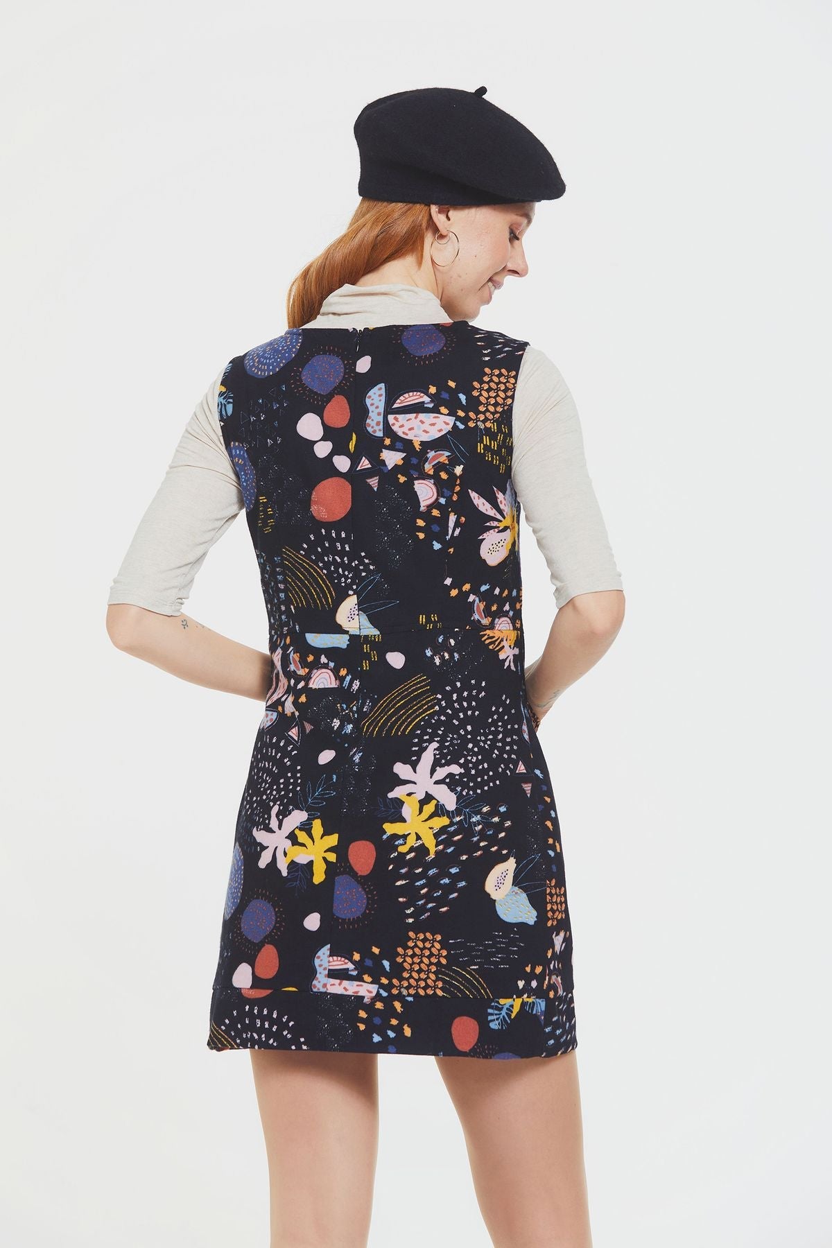 Short Cotton Sleeveless Dress Multi