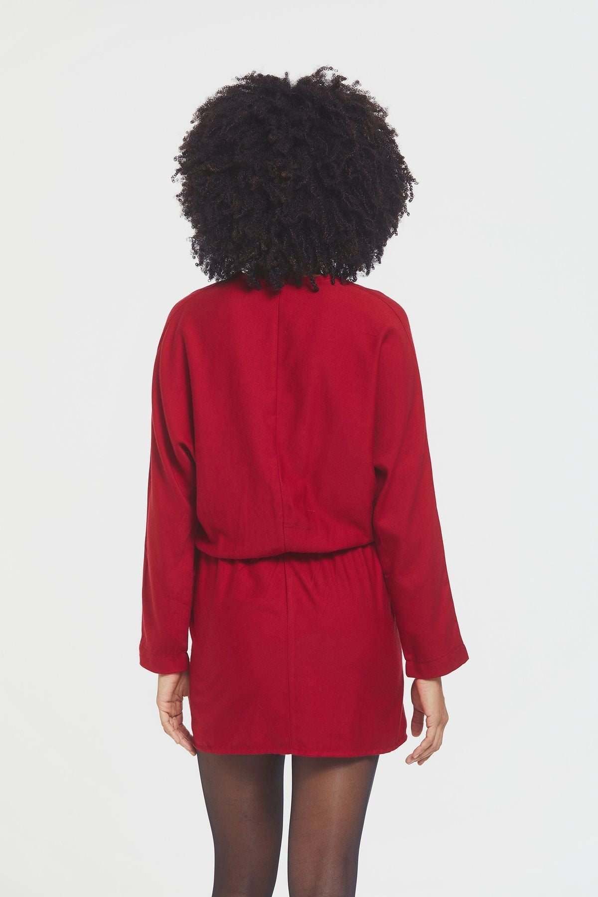 Short Boho Dress with Slit Red