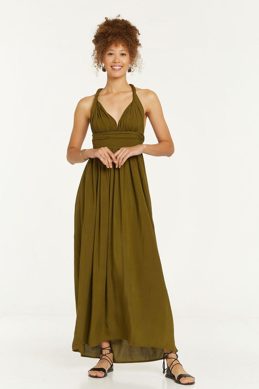 Maxi Summer Dress Khaki