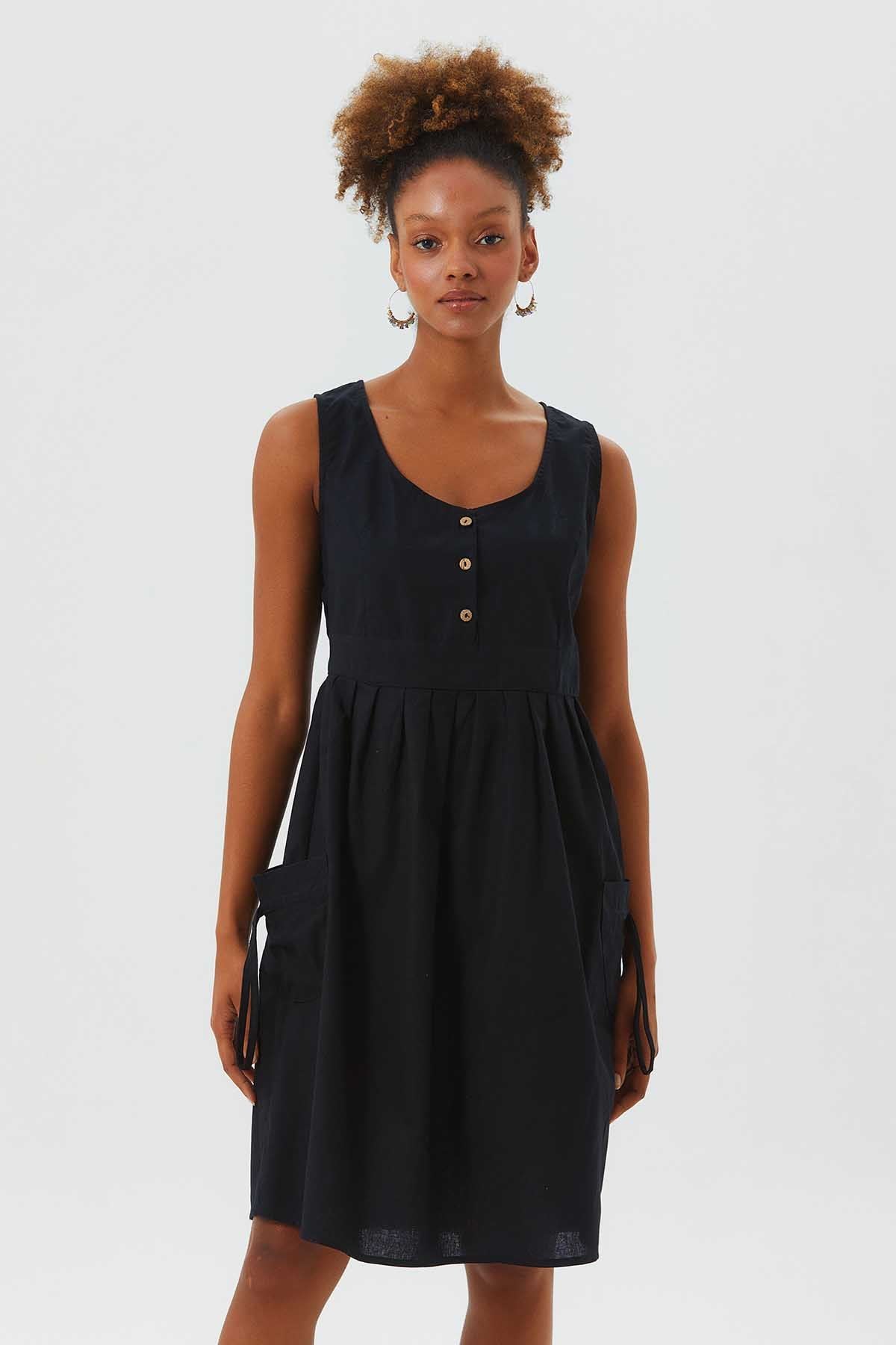 Casual Cotton Dress Black