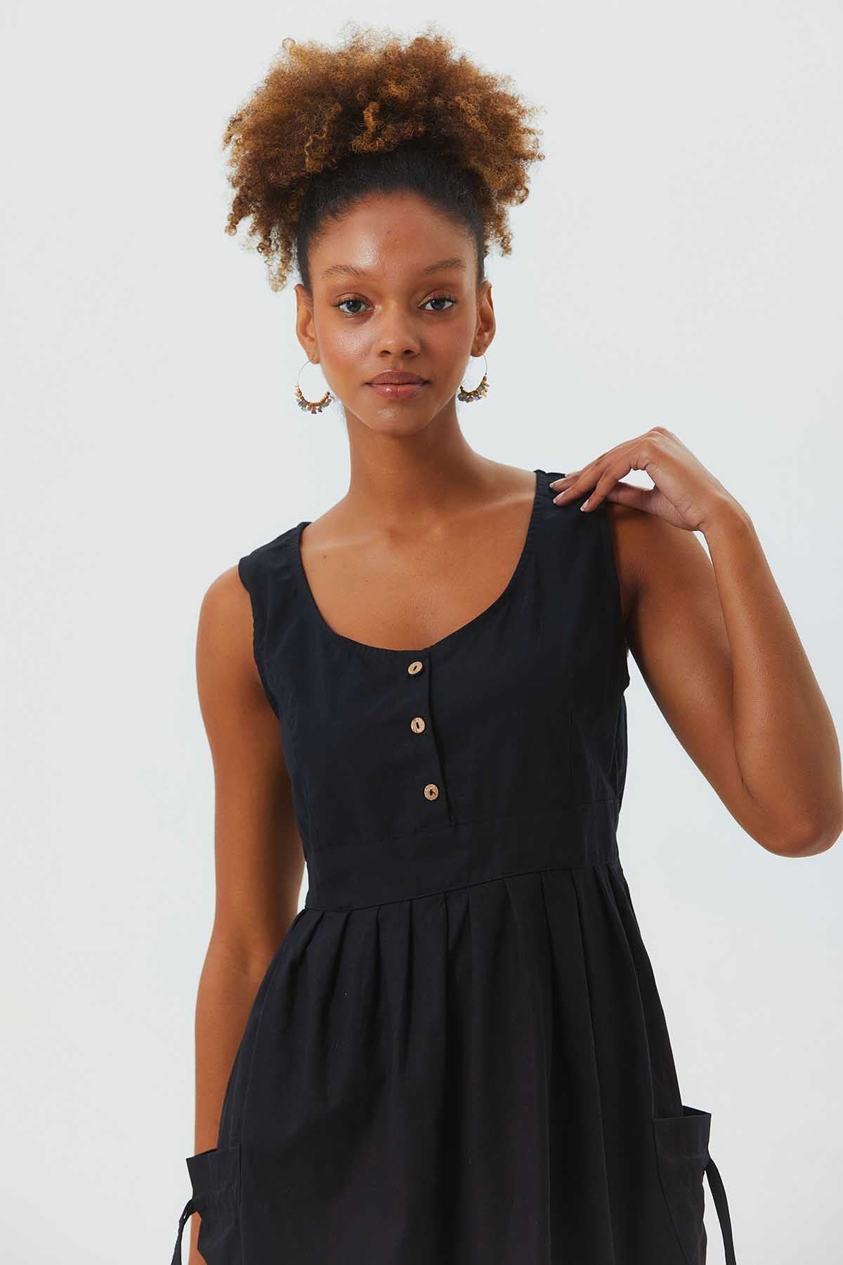 Casual Cotton Dress Black