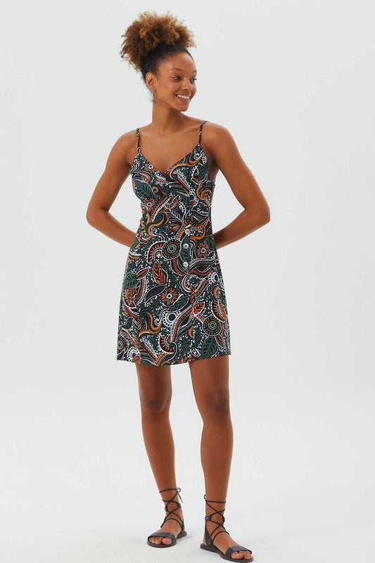 V Neck Bohemian Sundress Black