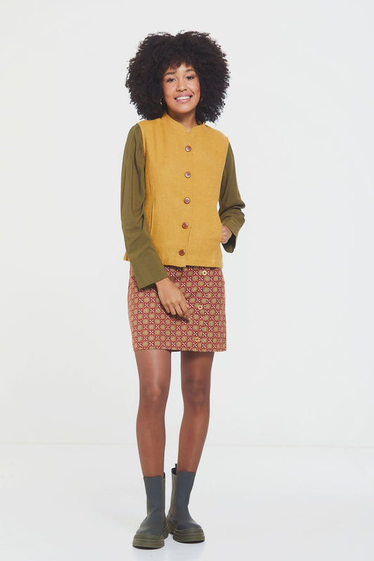 Women's Vest with Lining Yellow