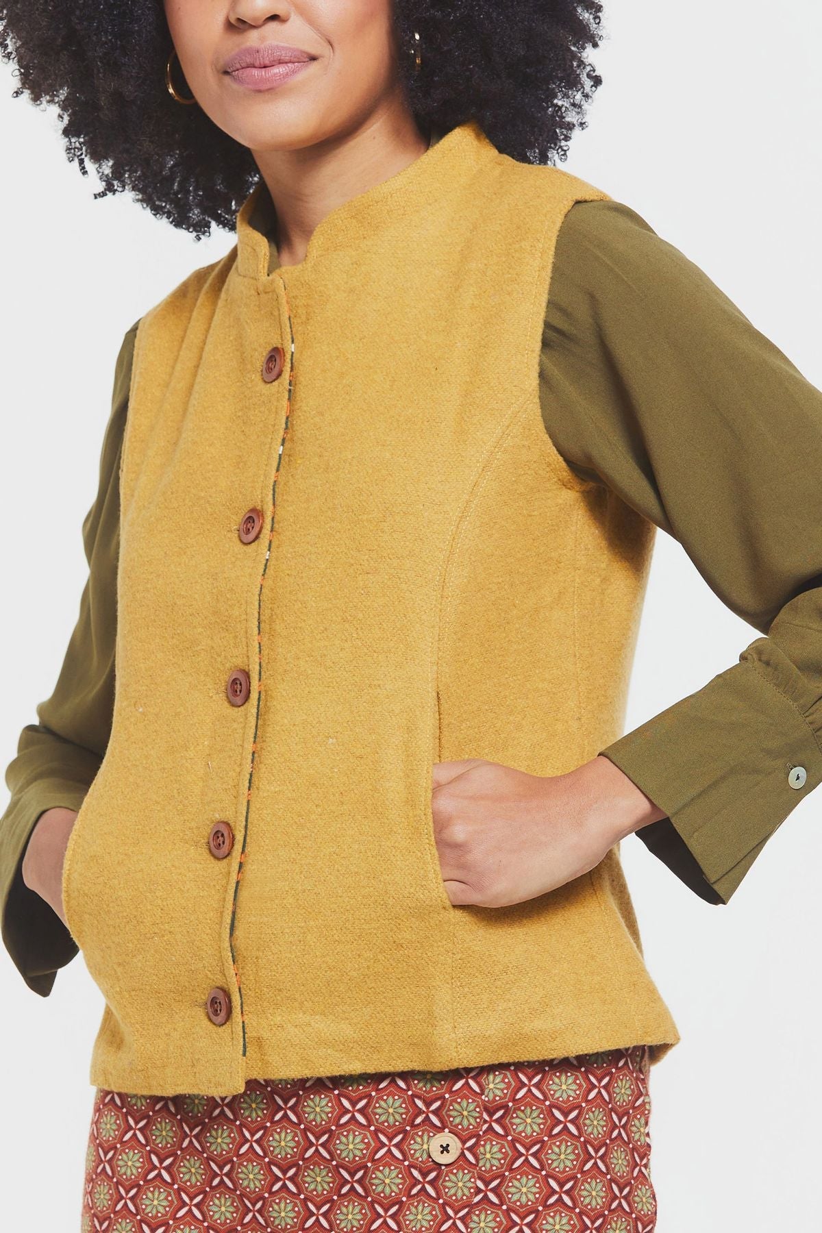 Women's Vest with Lining Yellow