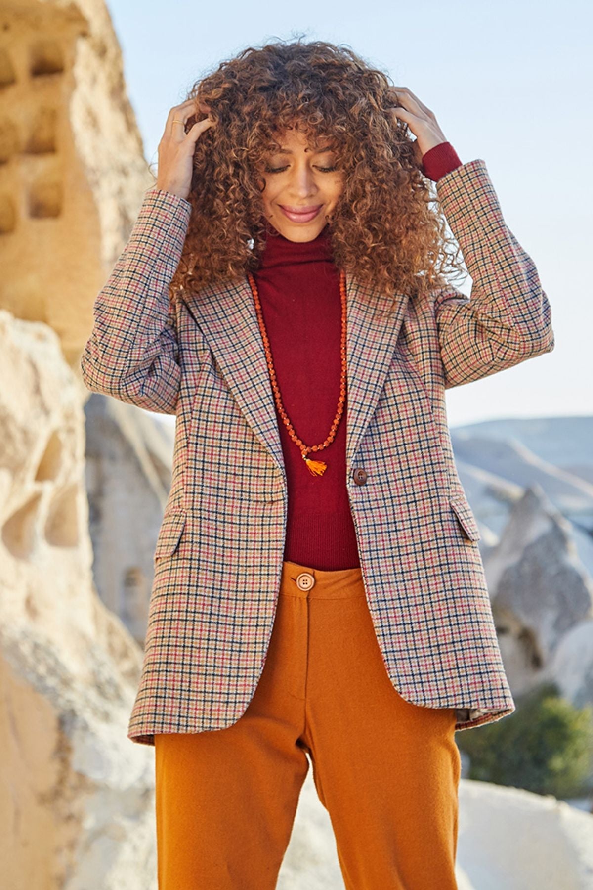 Women's Blazer Jacket Orange
