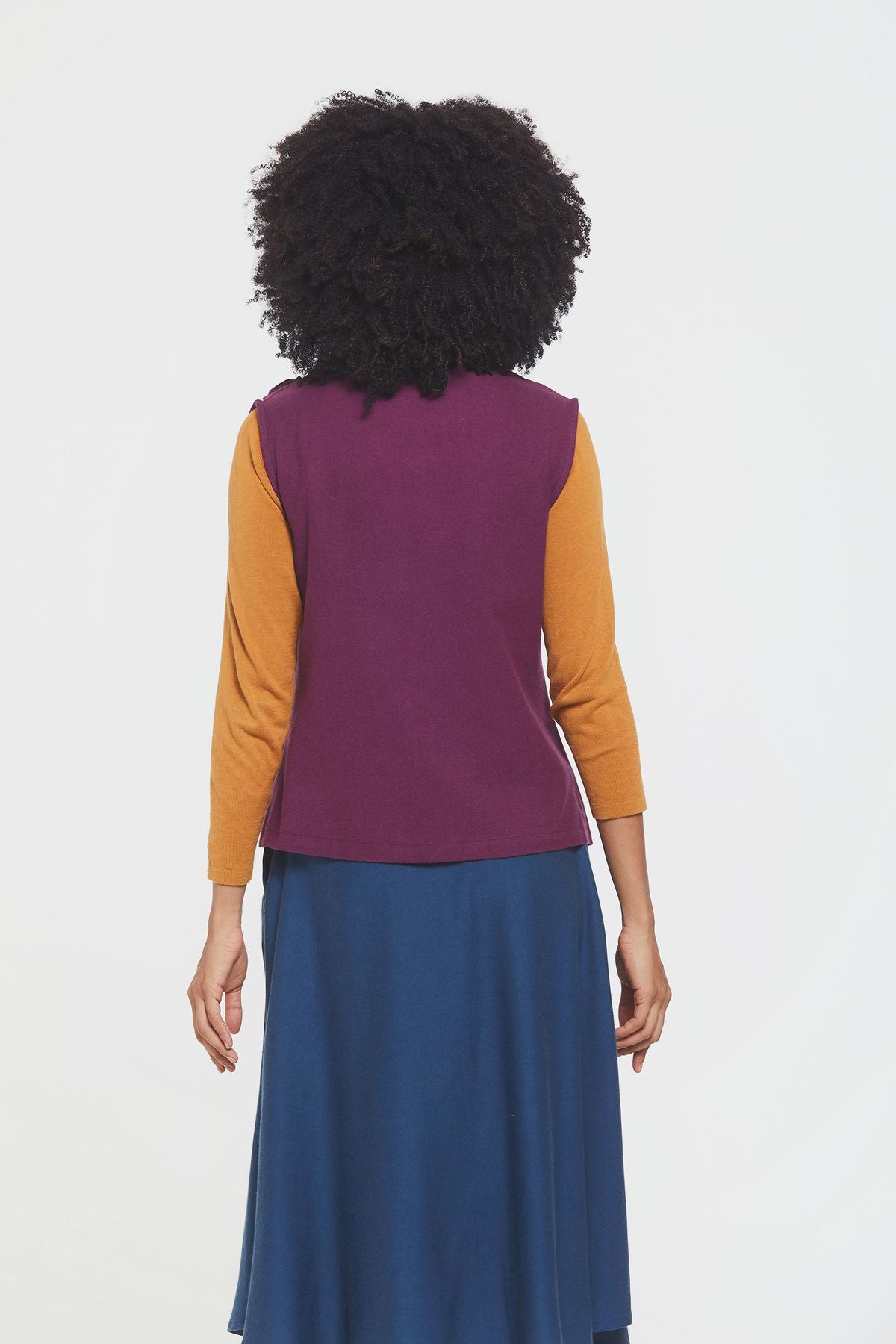 Asymmetric Boat Neck Vest Top Purple