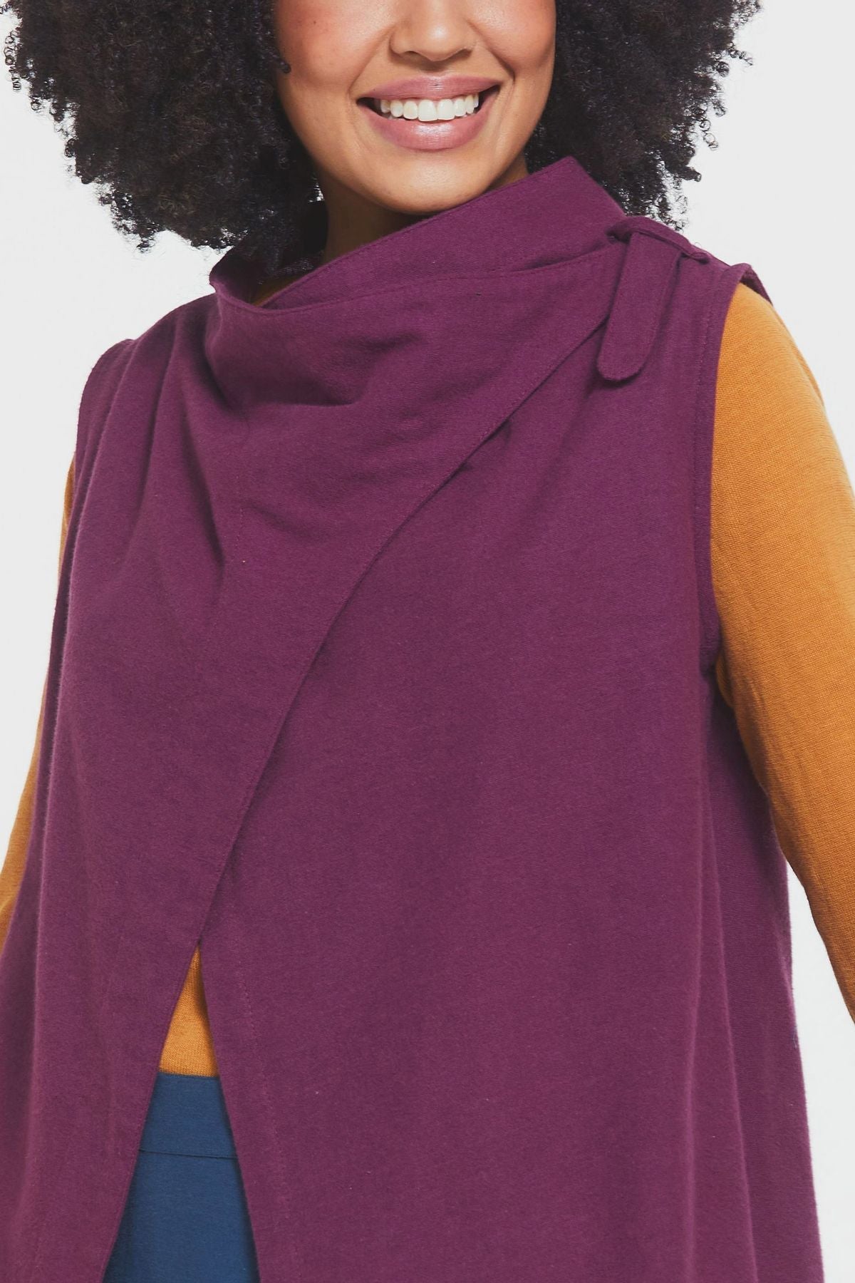 Asymmetric Boat Neck Vest Top Purple