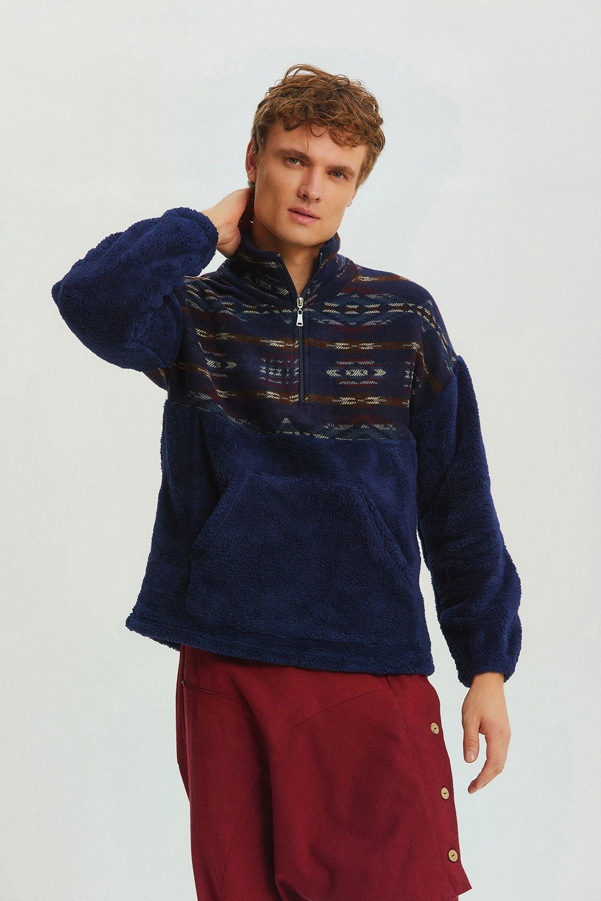 Plush Sweatshirt Dark Blue