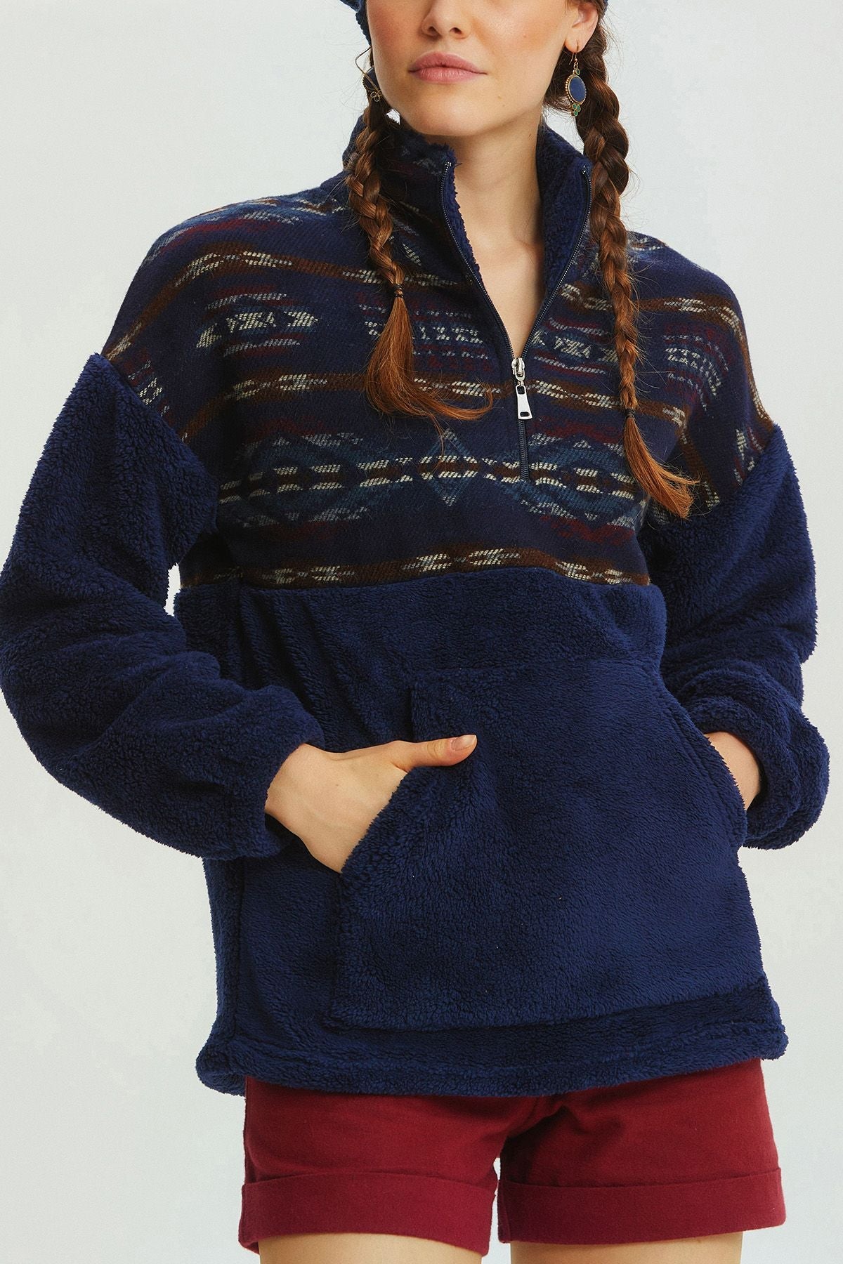 Plush Sweatshirt Dark Blue