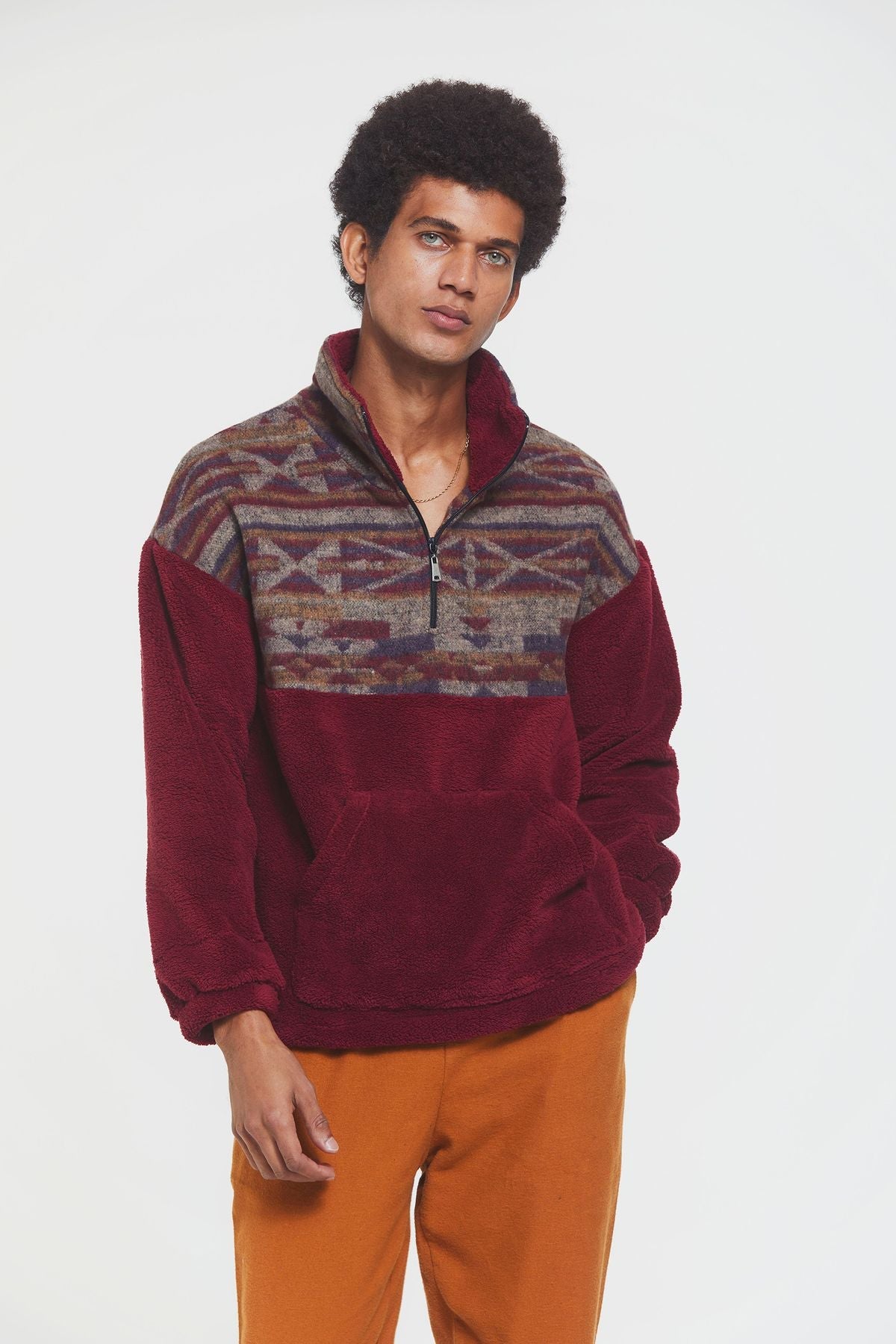 Plush Sweatshirt Dark Red
