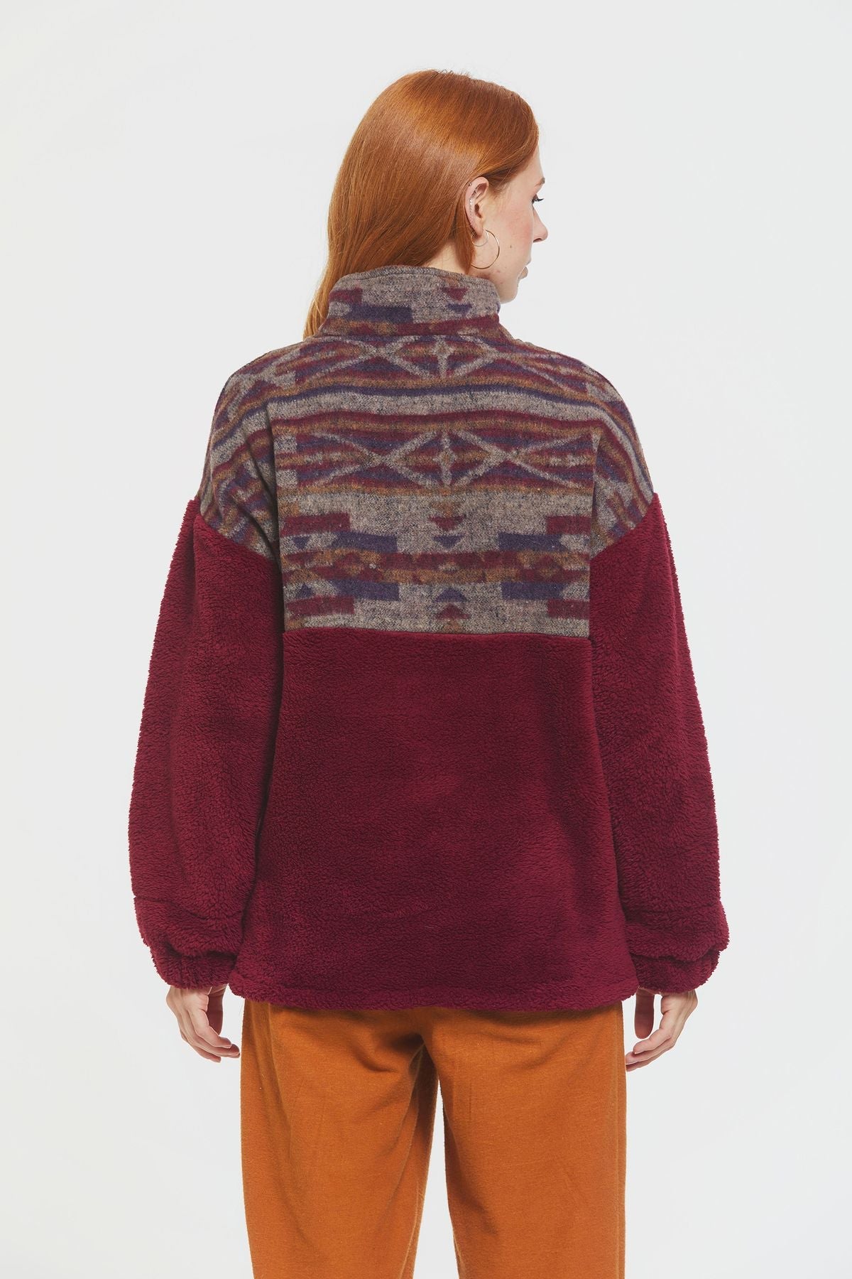 Plush Sweatshirt Dark Red