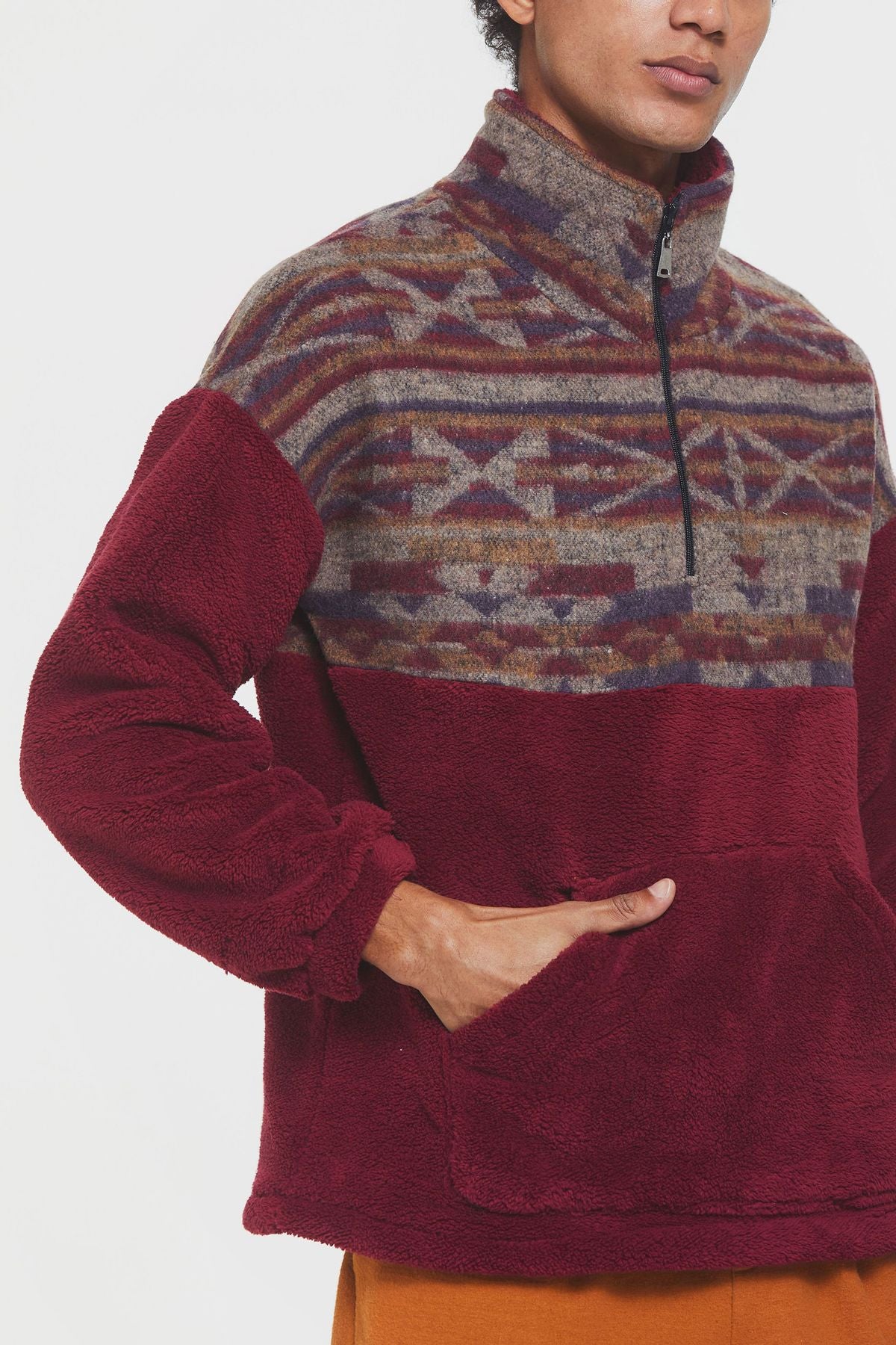 Plush Sweatshirt Dark Red