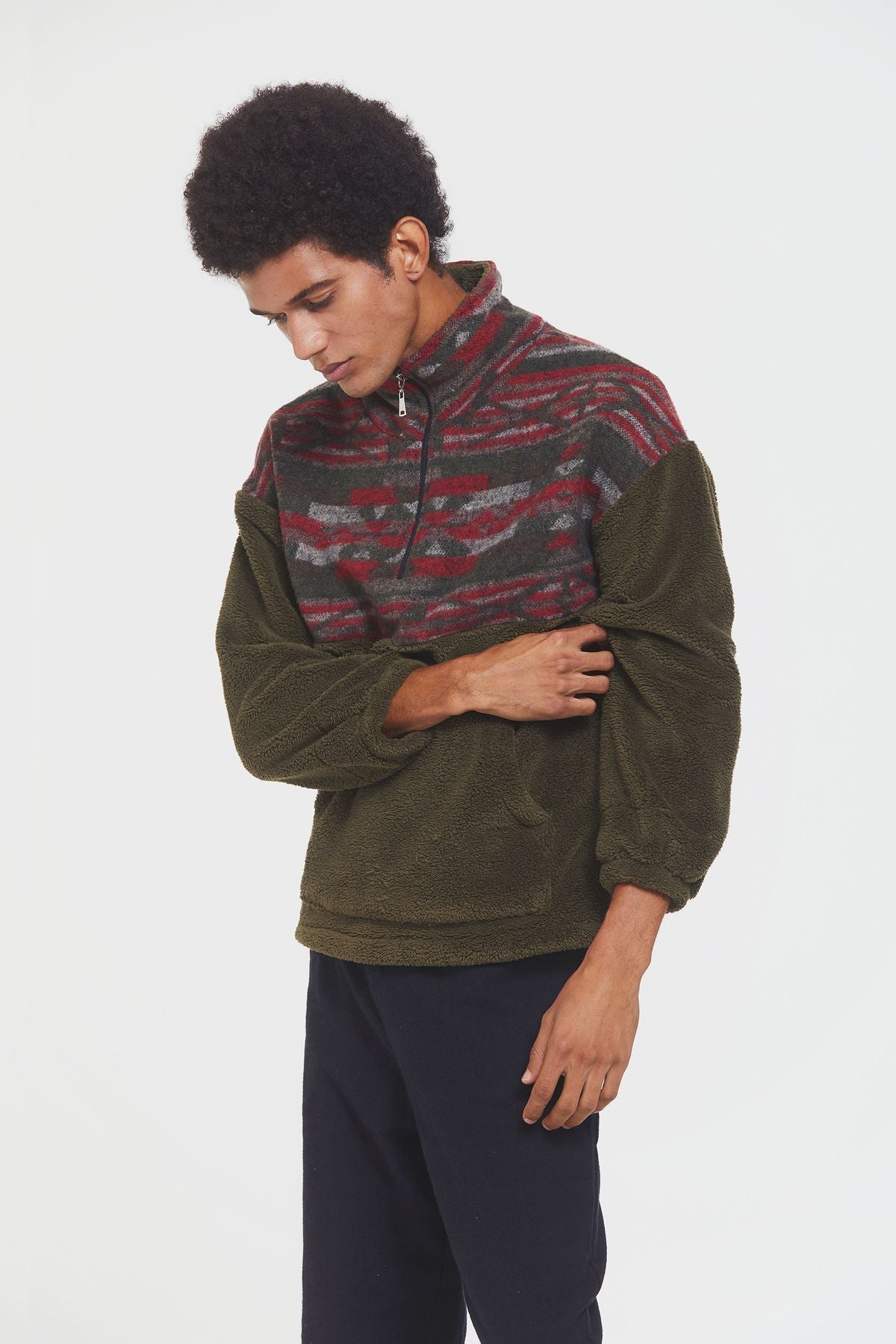 Plush Sweatshirt Khaki