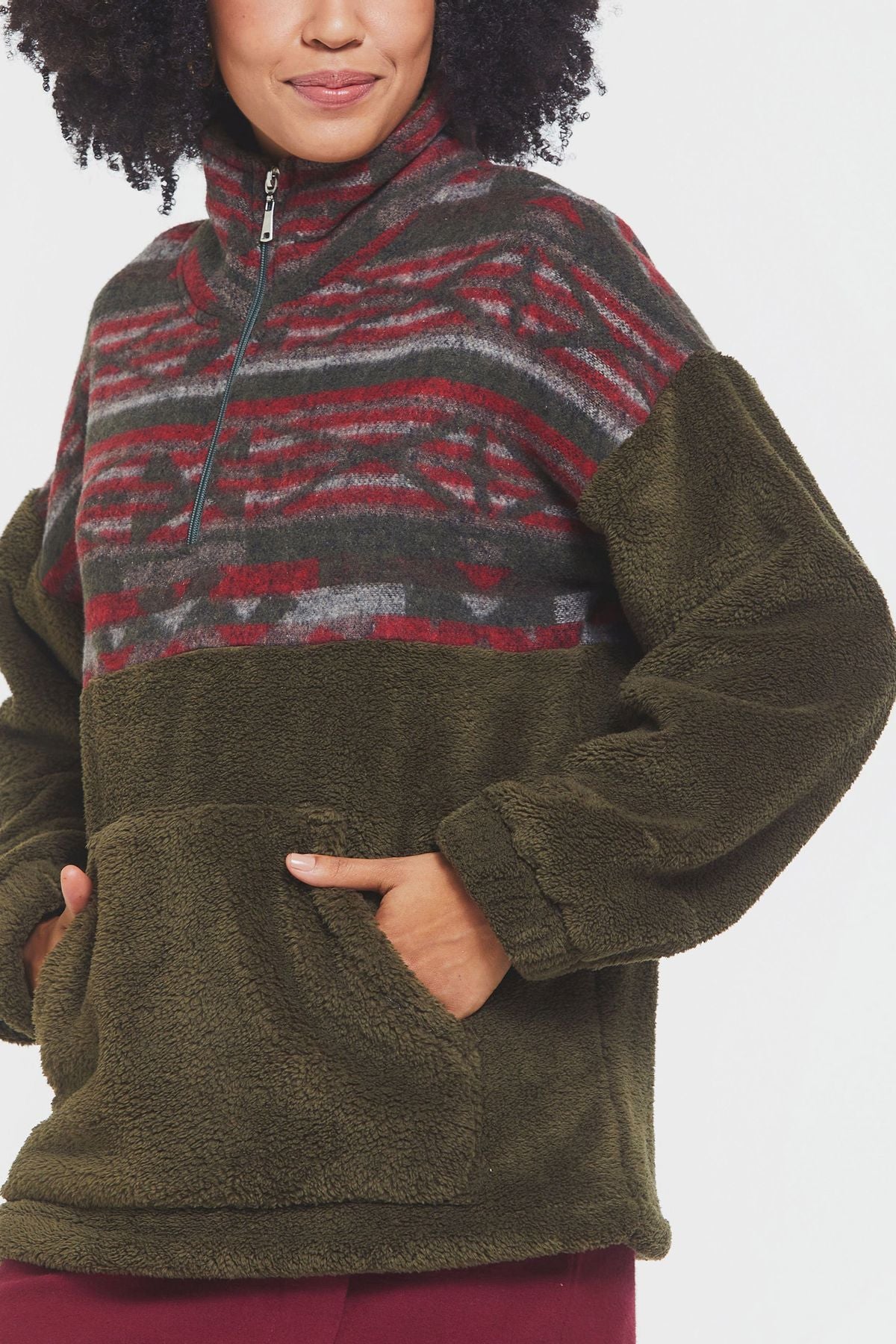 Plush Sweatshirt Khaki