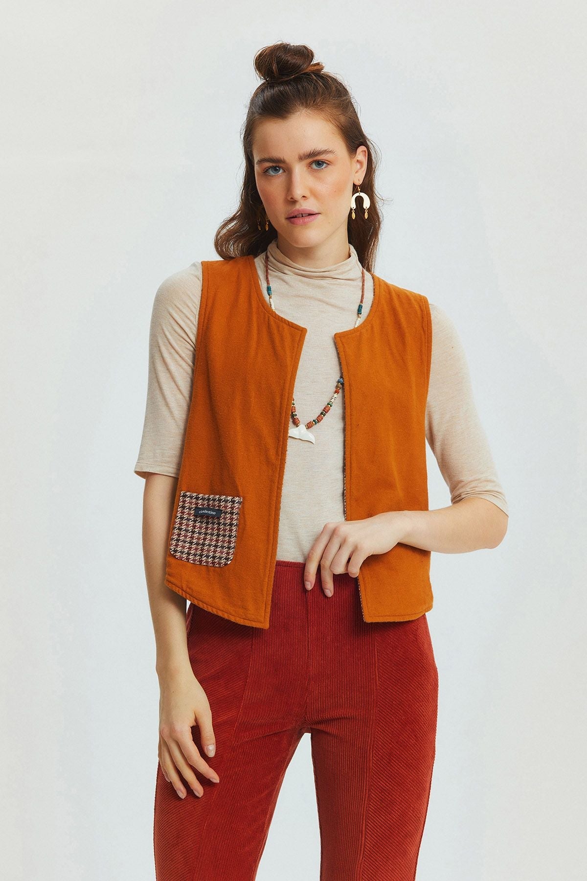 Reversible Bohemian Vest Brown