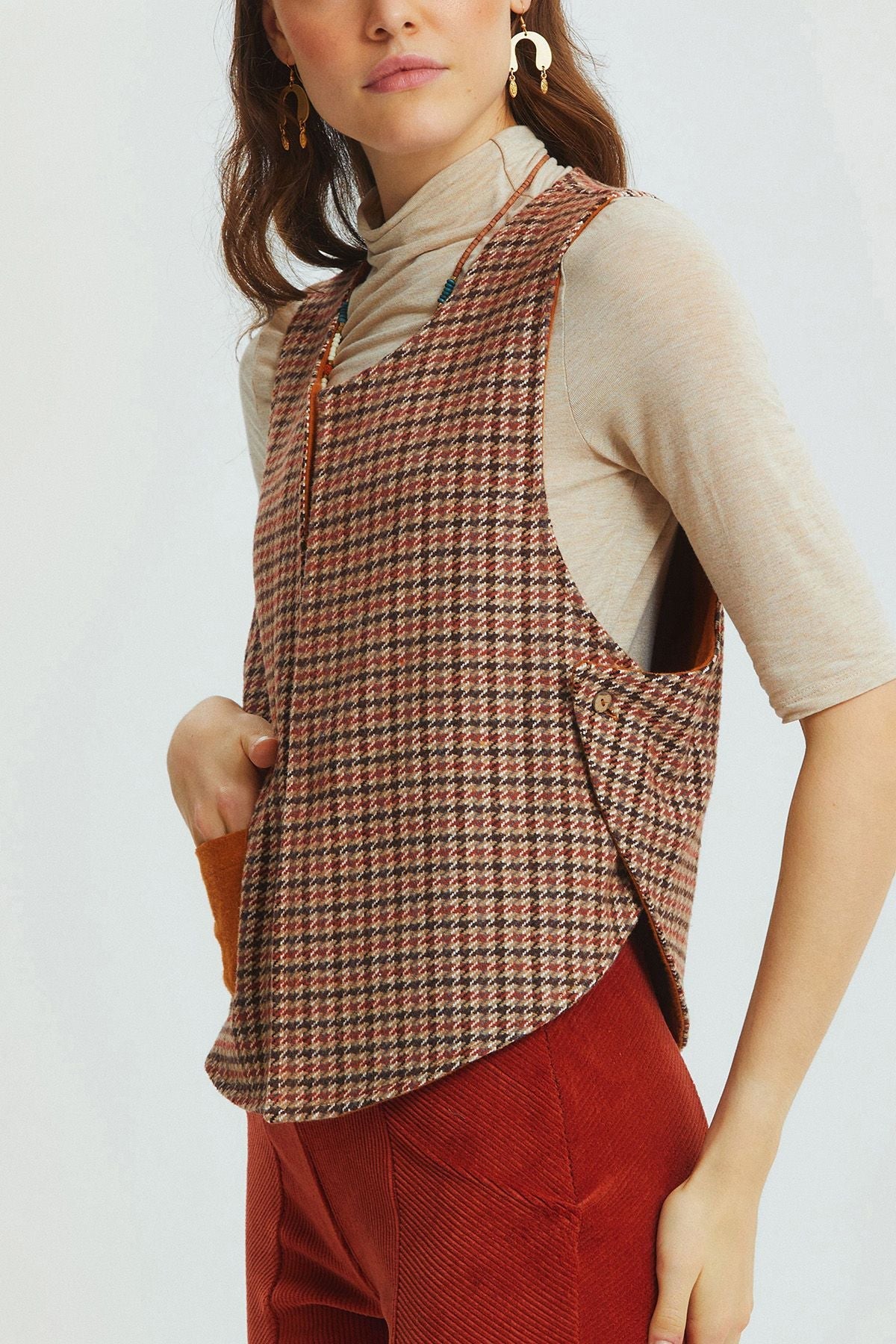 Reversible Bohemian Vest Brown