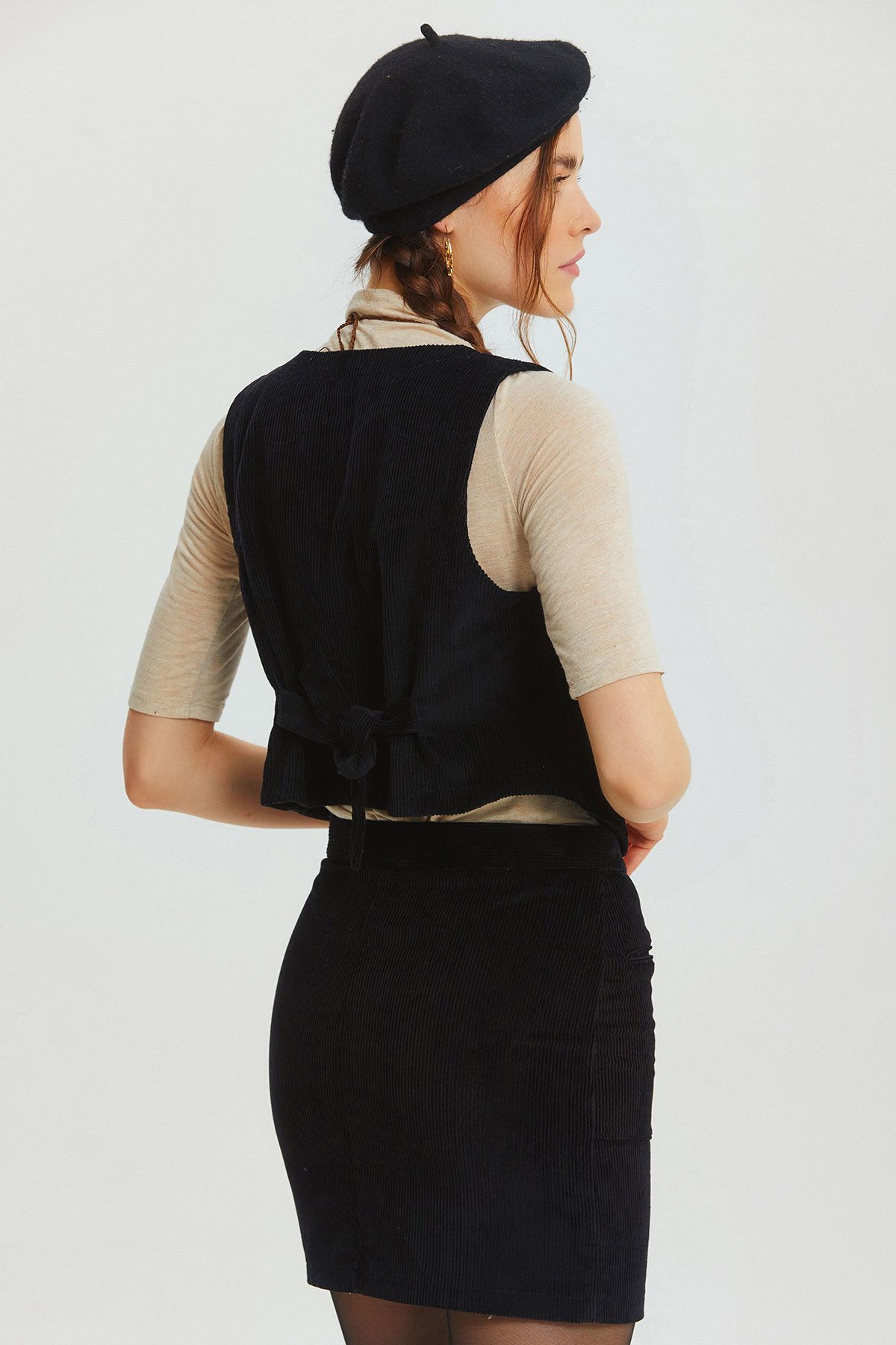 Bohemian V-Neck Classic Women's Vest Black