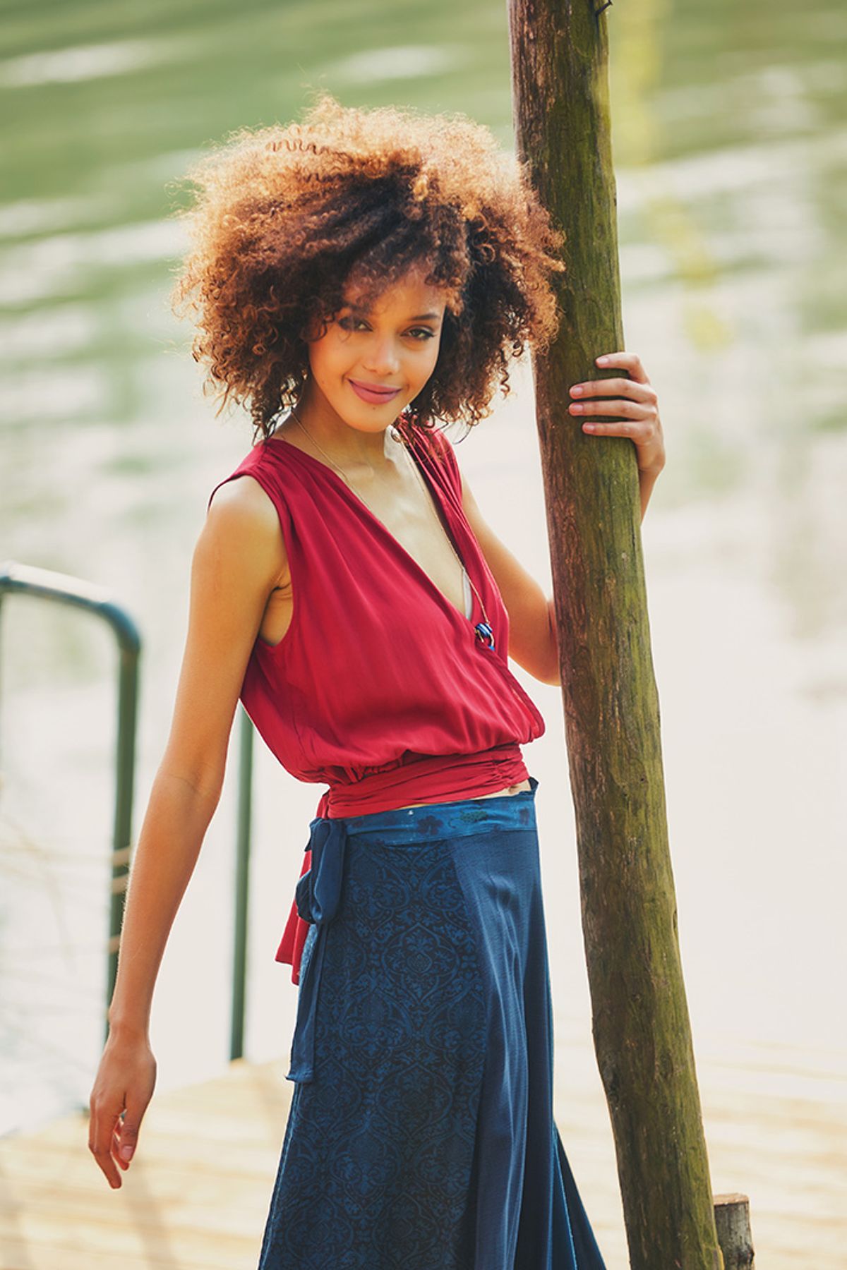 Wrap Crop Top Red