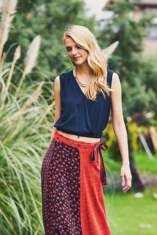 Wrap Crop Top Black