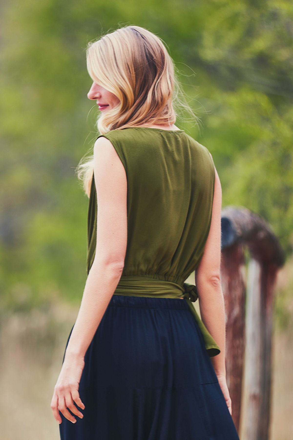 Wrap Crop Top Khaki