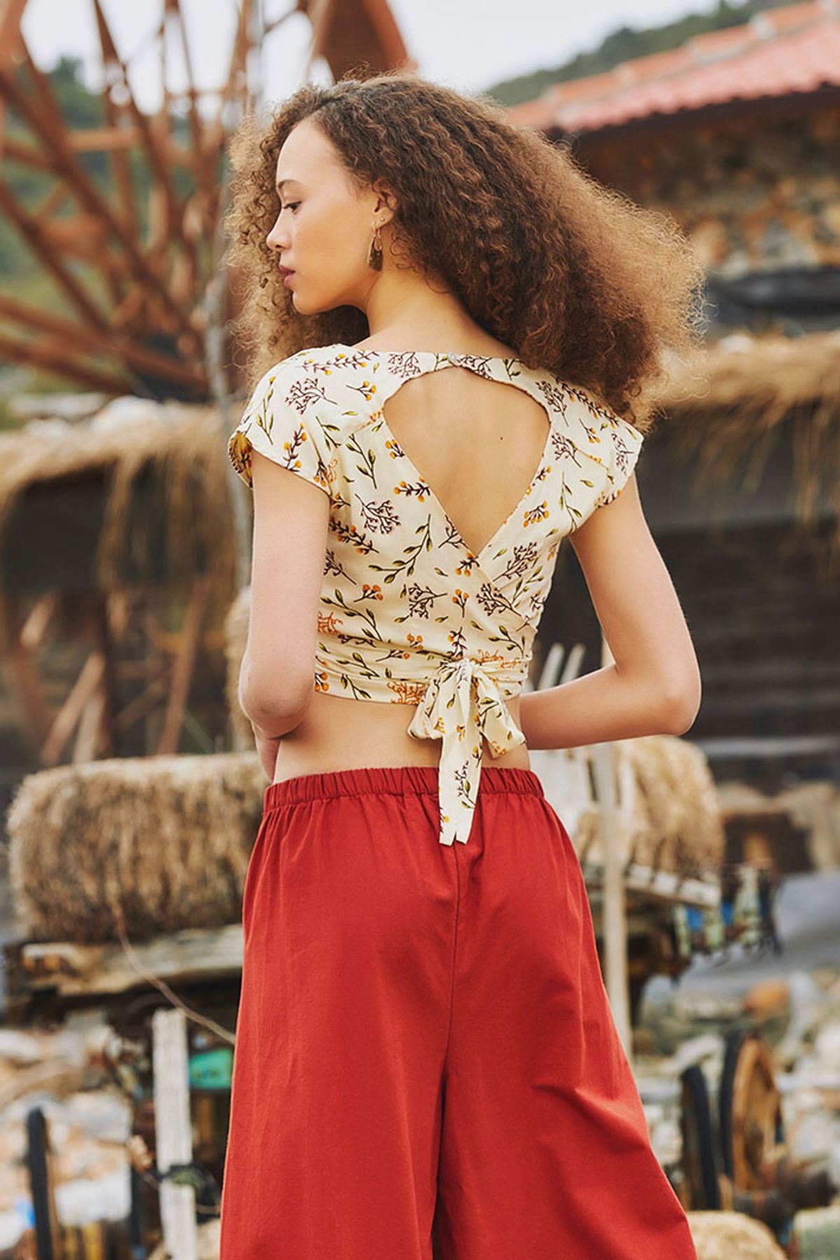 Printed Crop Top Yellow