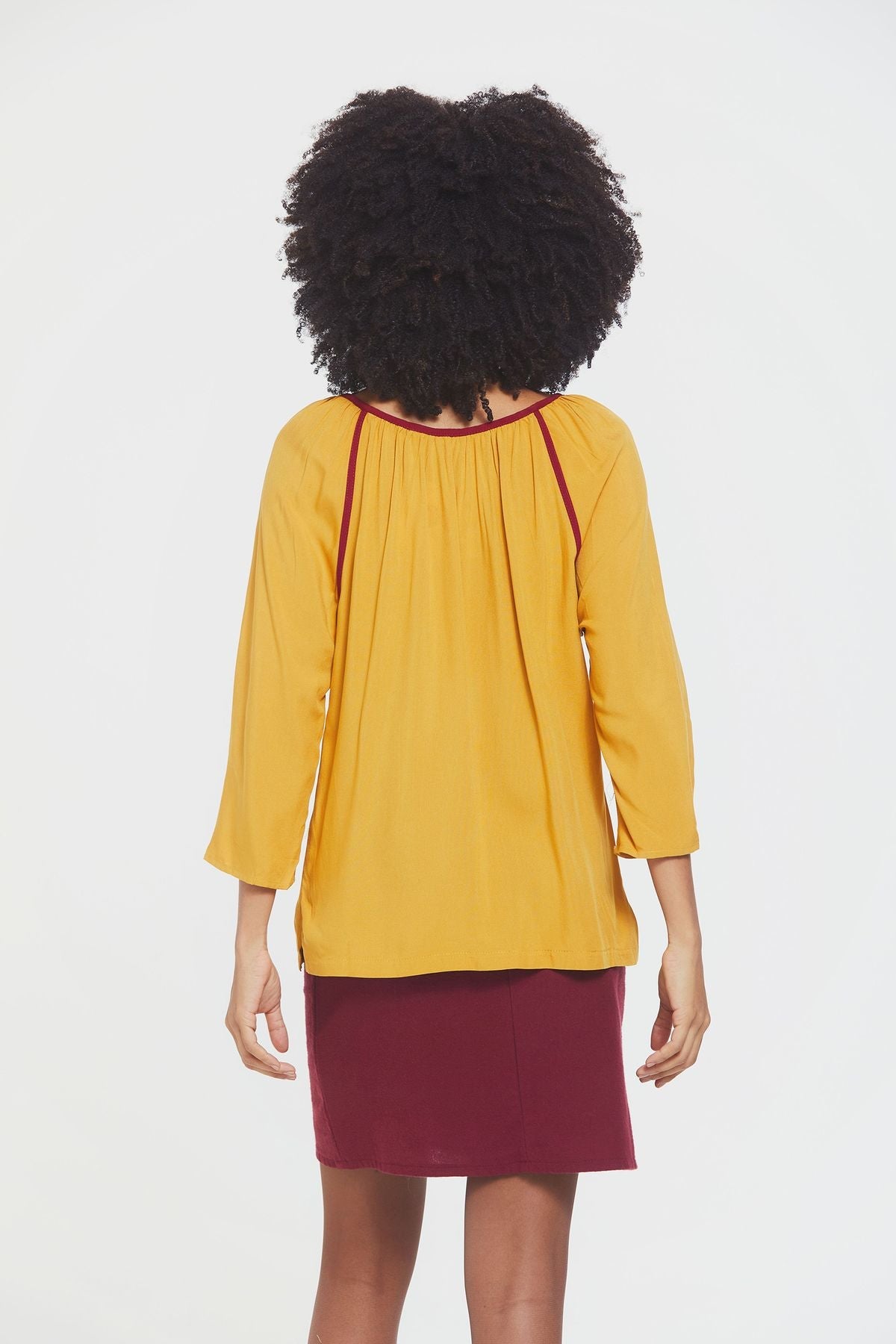 Embroidered Blouse Yellow