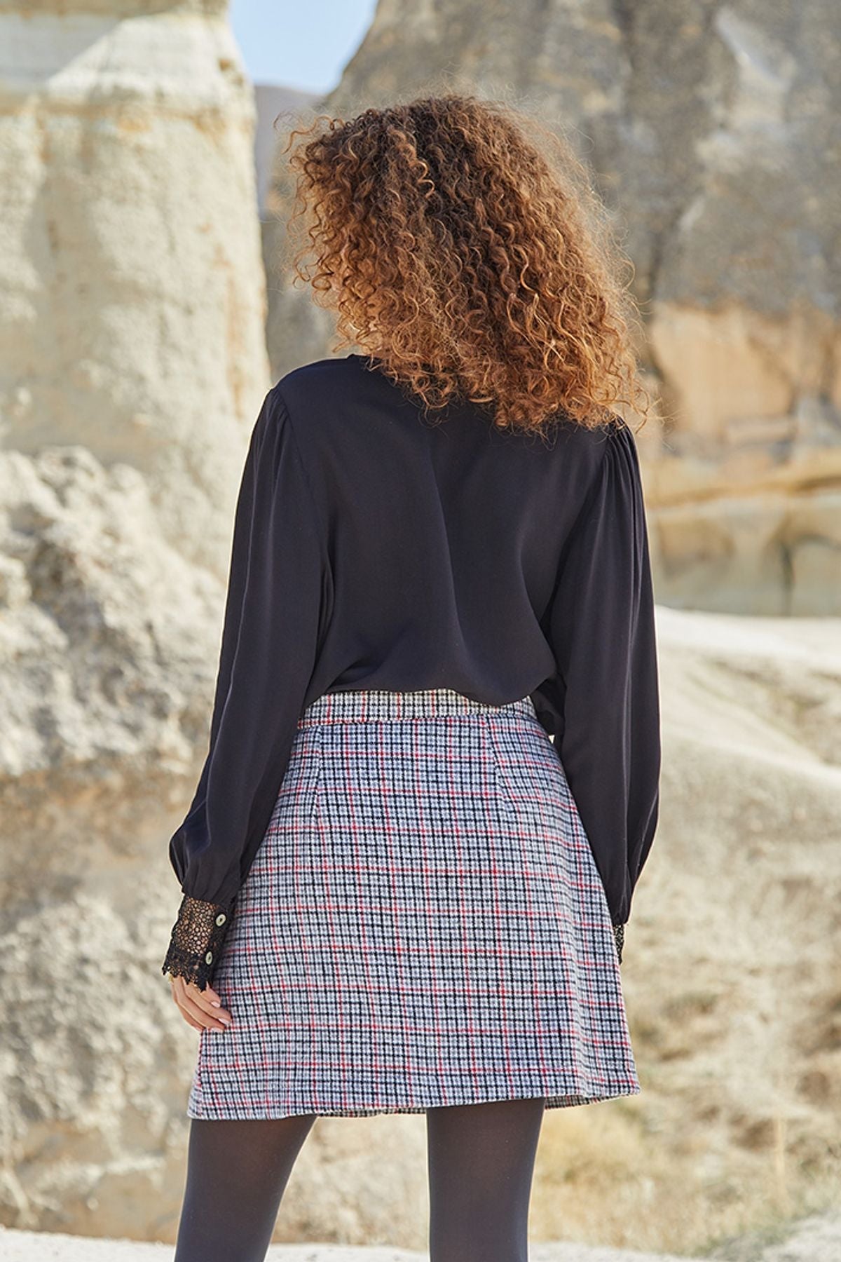 Laced Boho Top Black