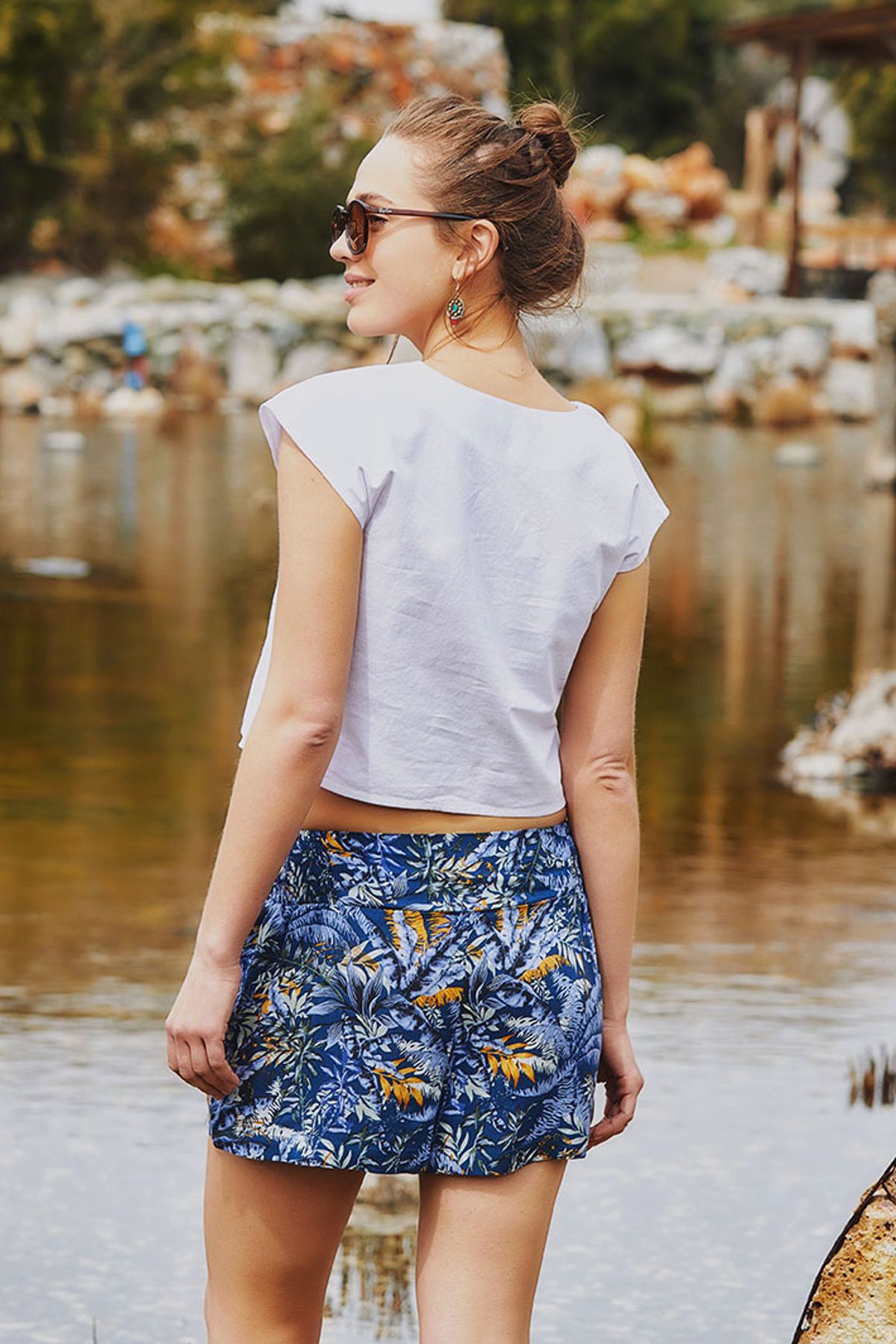 Short Sleeve Cotton Crop Top White