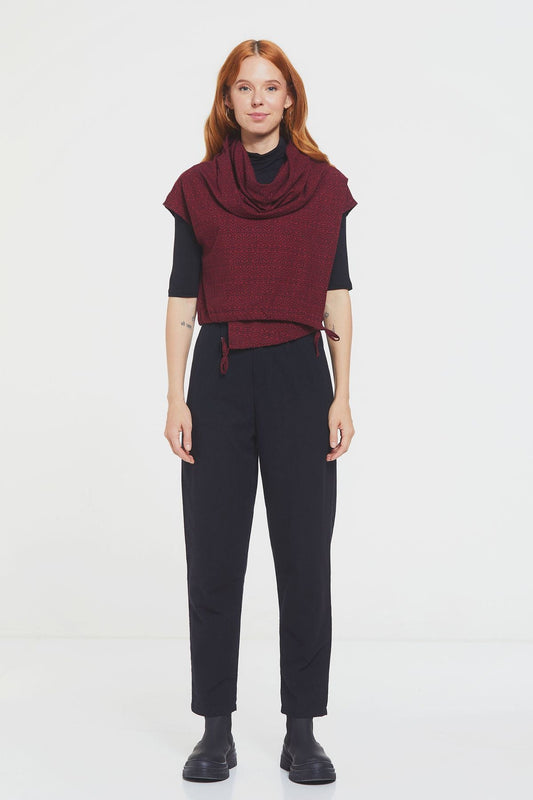 Printed Fall Crop Top Red