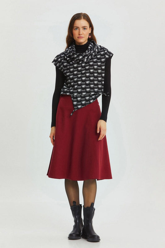 Printed Fall Crop Top Black