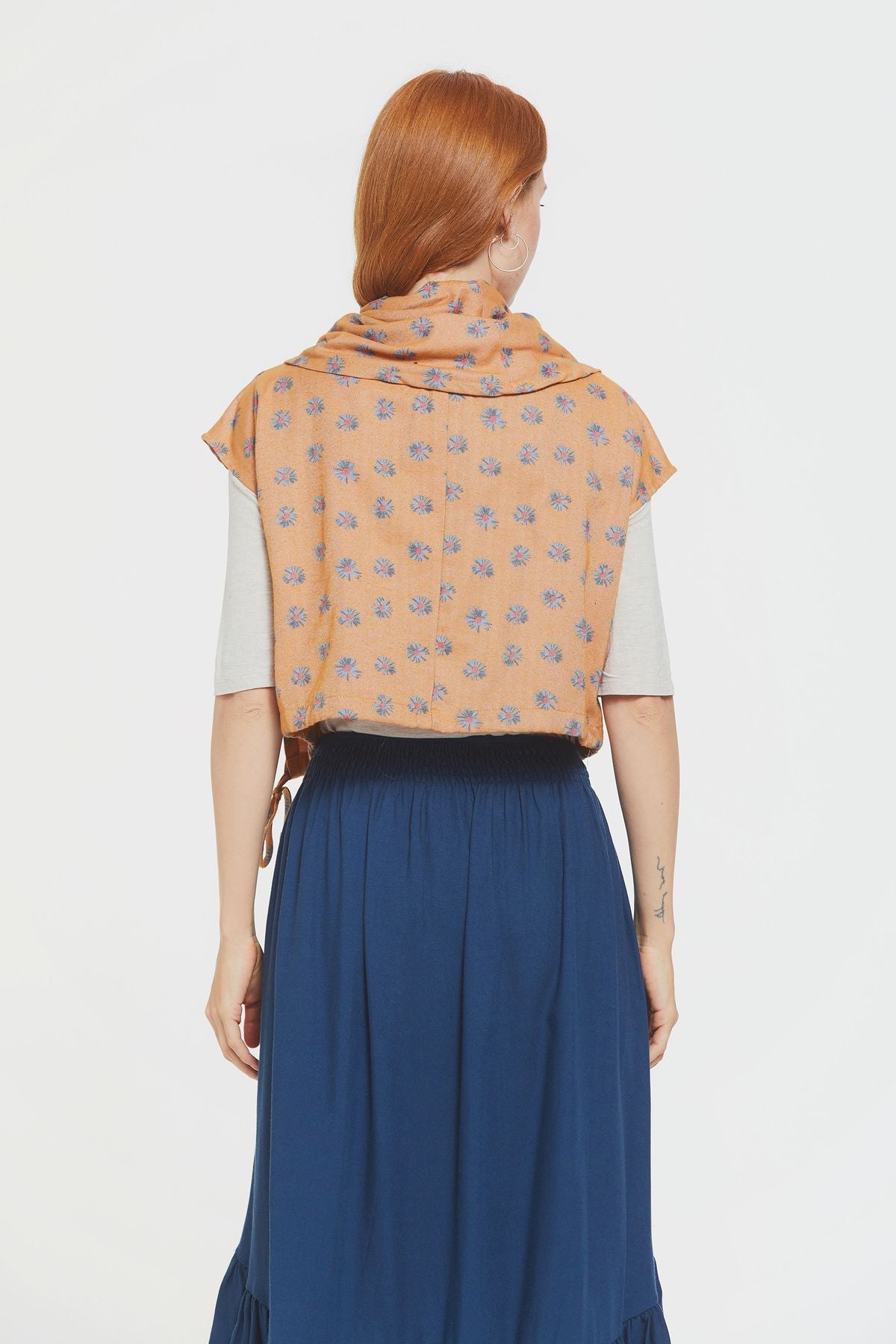 Printed Fall Crop Top Yellow