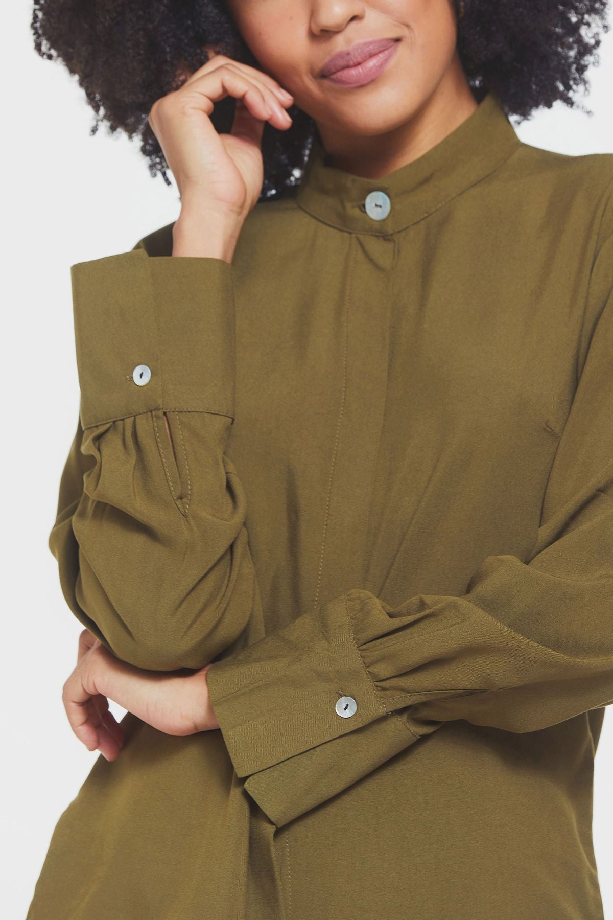 Long Sleeve Women's Shirt Khaki