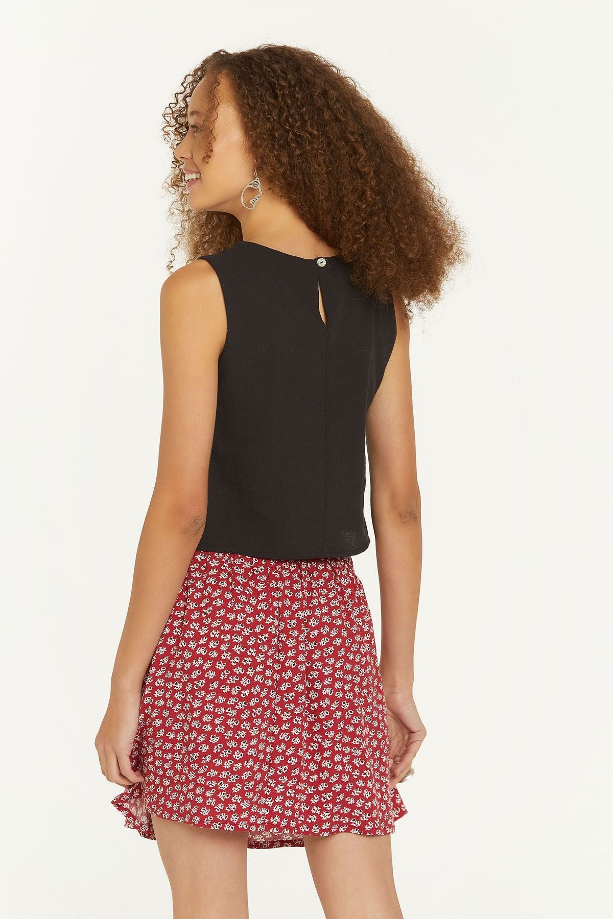 Sleeveless Crop Top for Women Black