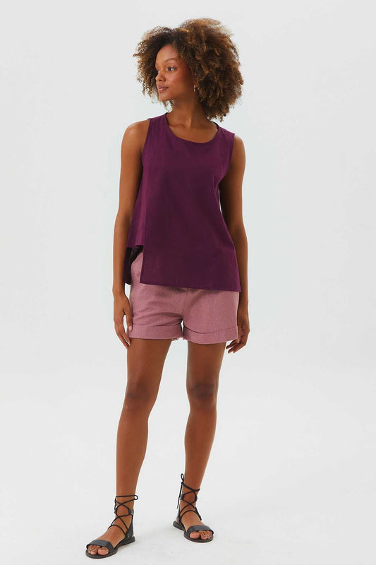 Asymmetric Cotton Top Purple