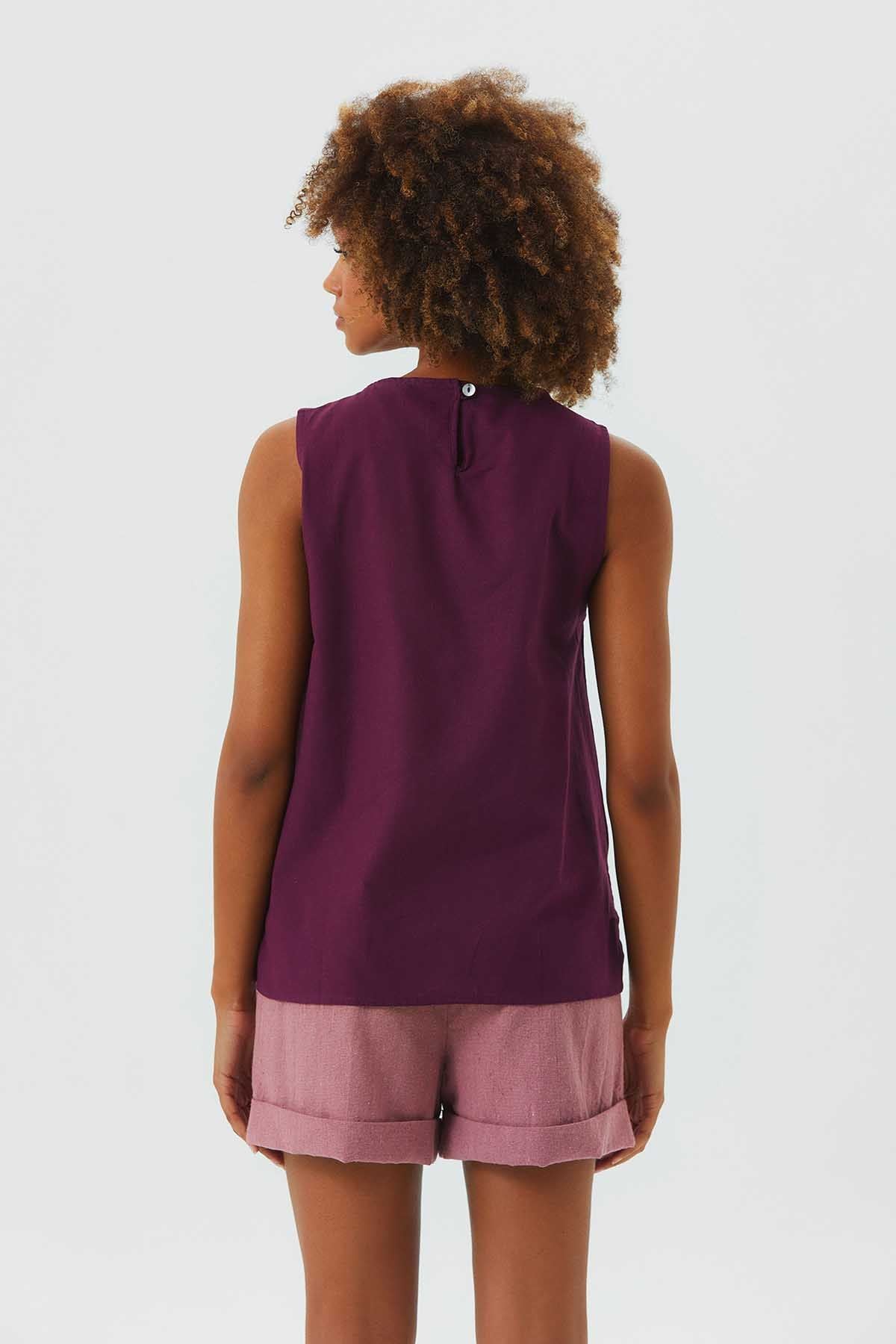 Asymmetric Cotton Top Purple