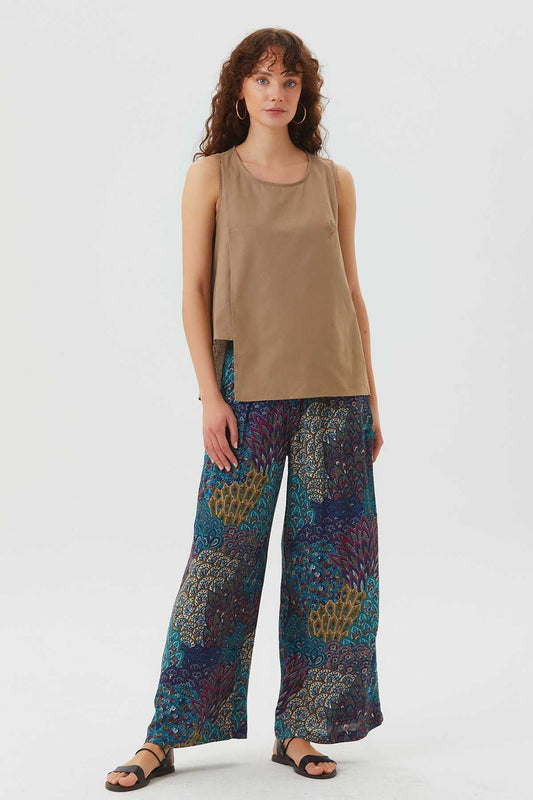 Asymmetric Cotton Top Beige