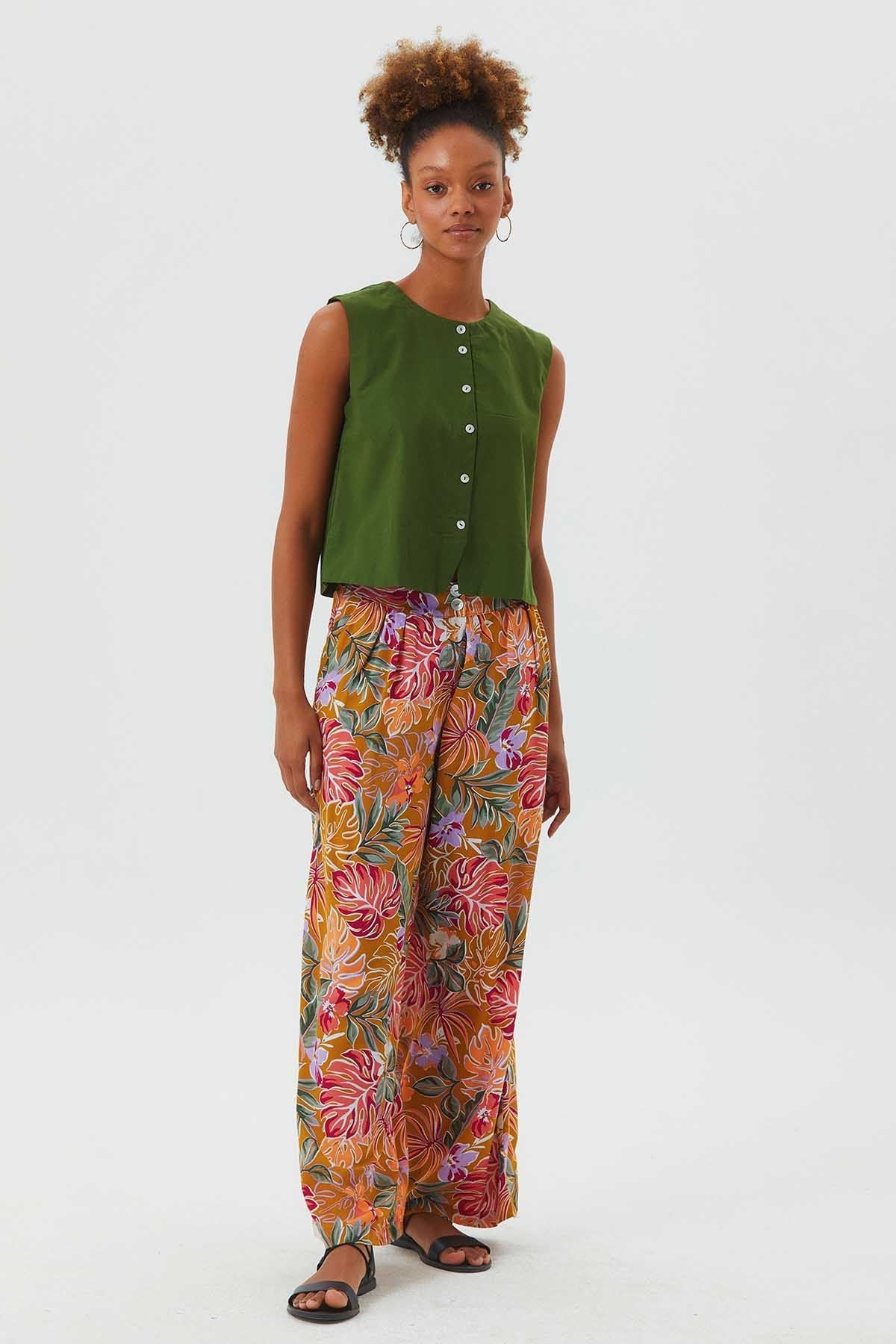 Cotton Crop Top Green