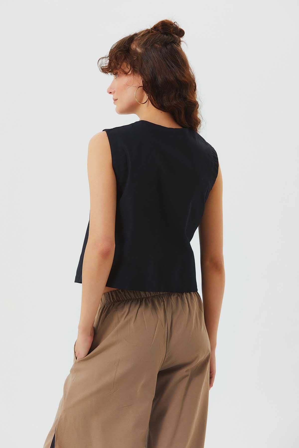 Cotton Crop Top Black