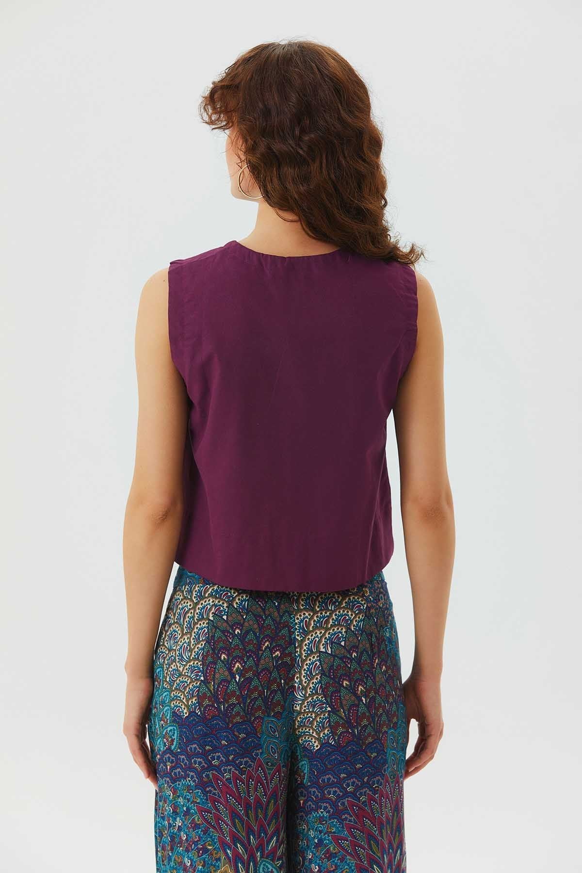 Cotton Crop Top Purple